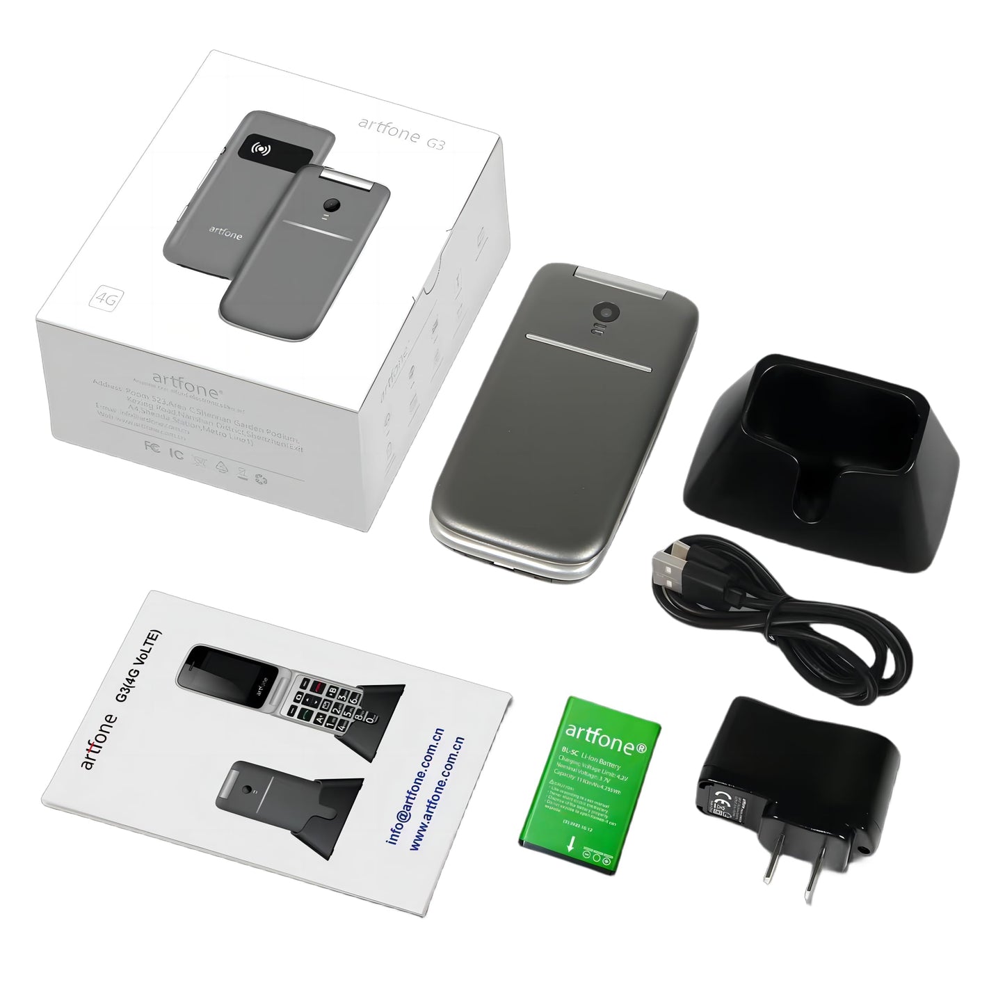 4G Foldable Mobile Phone for Seniors with SOS Button, SIM-Free Flip Phone for Elderly, Unlocked Senior Flip Basic Phone, with Charging Station, Camera, FM, Flashlight (Gray)