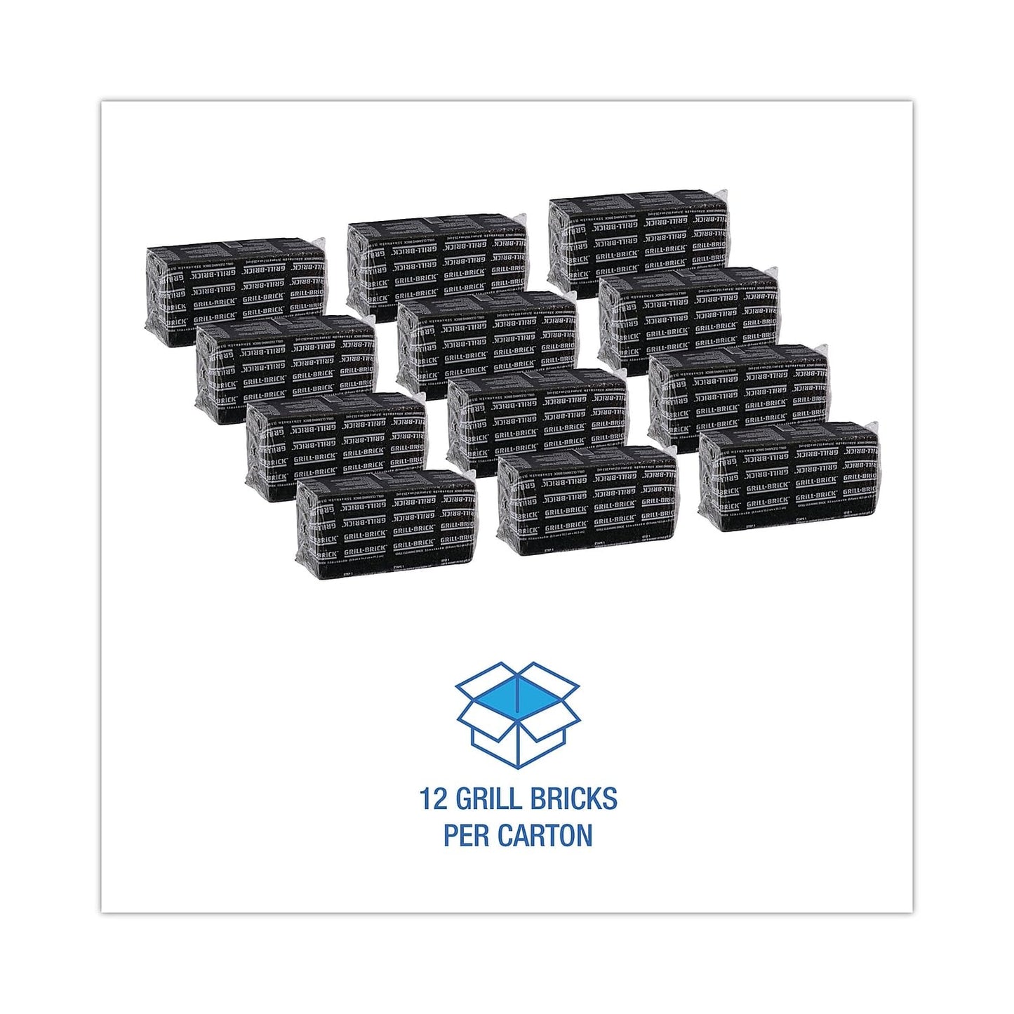 Boardwalk GB12PC Grill Brick, 8 x 4, Black (Case of 12)