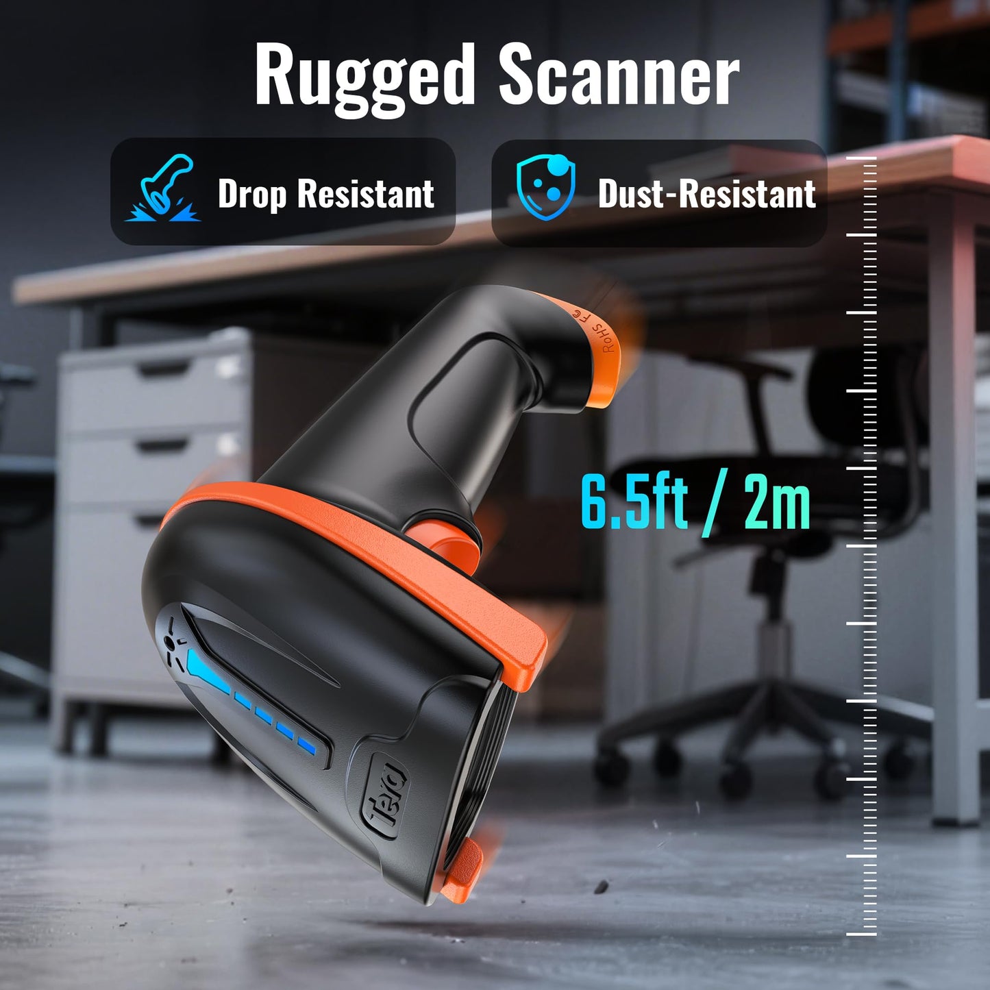 Tera 1D 2D QR Wireless Barcode Scanner with Stand Versatile 2-in-1 2.4G Wireless & USB 2.0 Wired with Battery Level Indicator Cordless CMOS Image Barcode Reader for Supermarket Mobile Payment D5100-Z