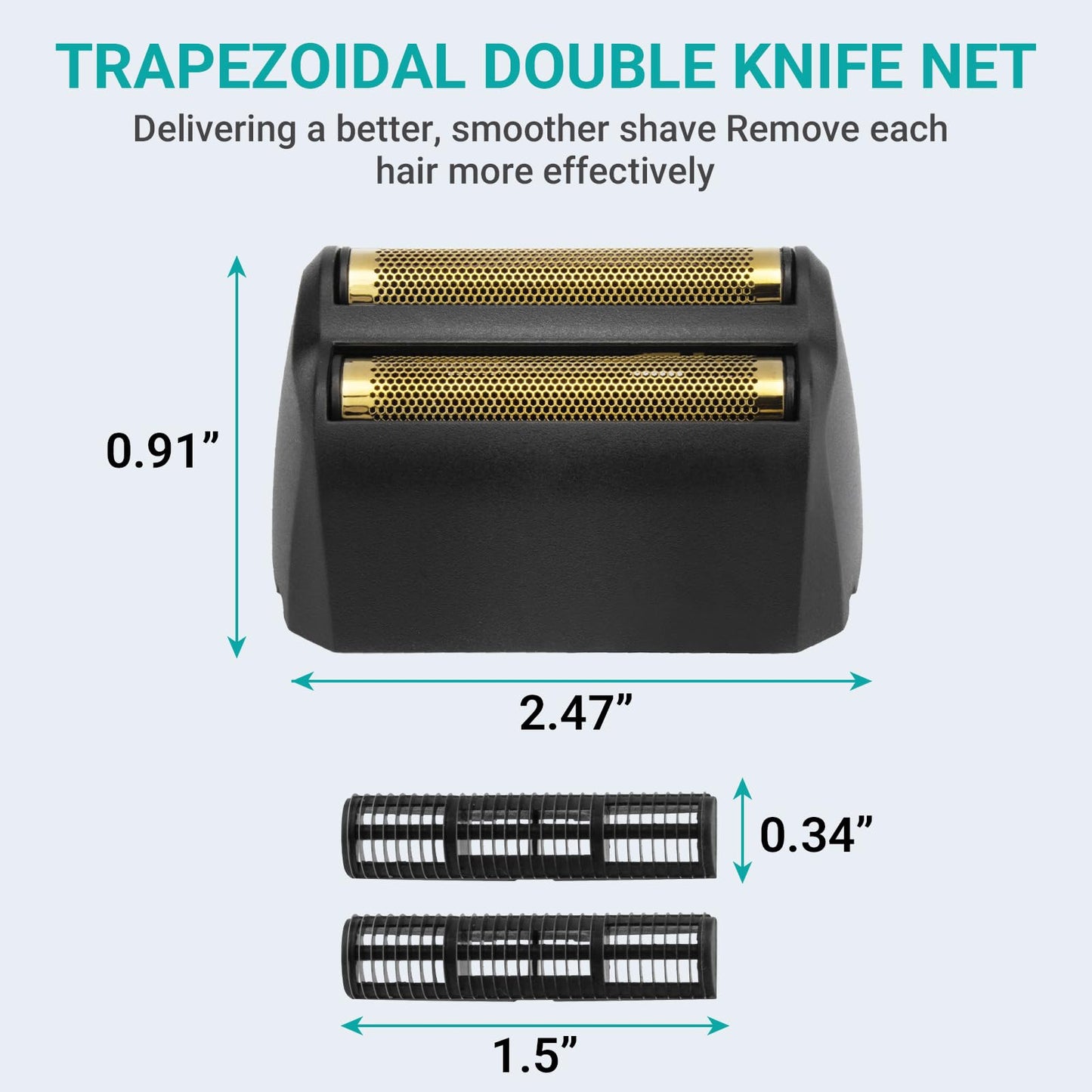 8173-700 Shaver Foil Head Compatible with Wahl 5 Star Series Vanish Shaver, Shaver Foil Head Replacement Cutter Bar, 2 Pack Super Close Shaving Heads, Black