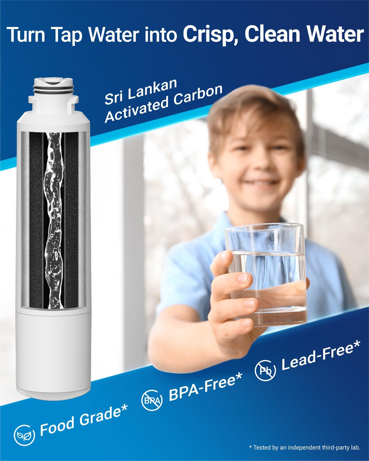 AQUA CREST Refrigerator Water Filter Replacement for Samsung DA29-00020A/B, HAF-CIN/EXP, RF28HFEDBSR, RF263BEAESR, RF263TEAESG, RF28HDEDBSR, RF4287HARS, RF4267HARS, DA97-08006A, 3 Pack