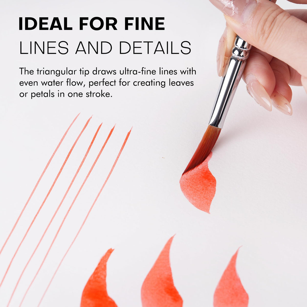 Fuumuui Watercolor Paint Brushes Set - 6 Pcs Professional Pointed Triangle Wedge Synthetic Sable Paint Brushes for Unique Texture Painting Perfect for Watercolour Acrylic Gouache Inks Painting