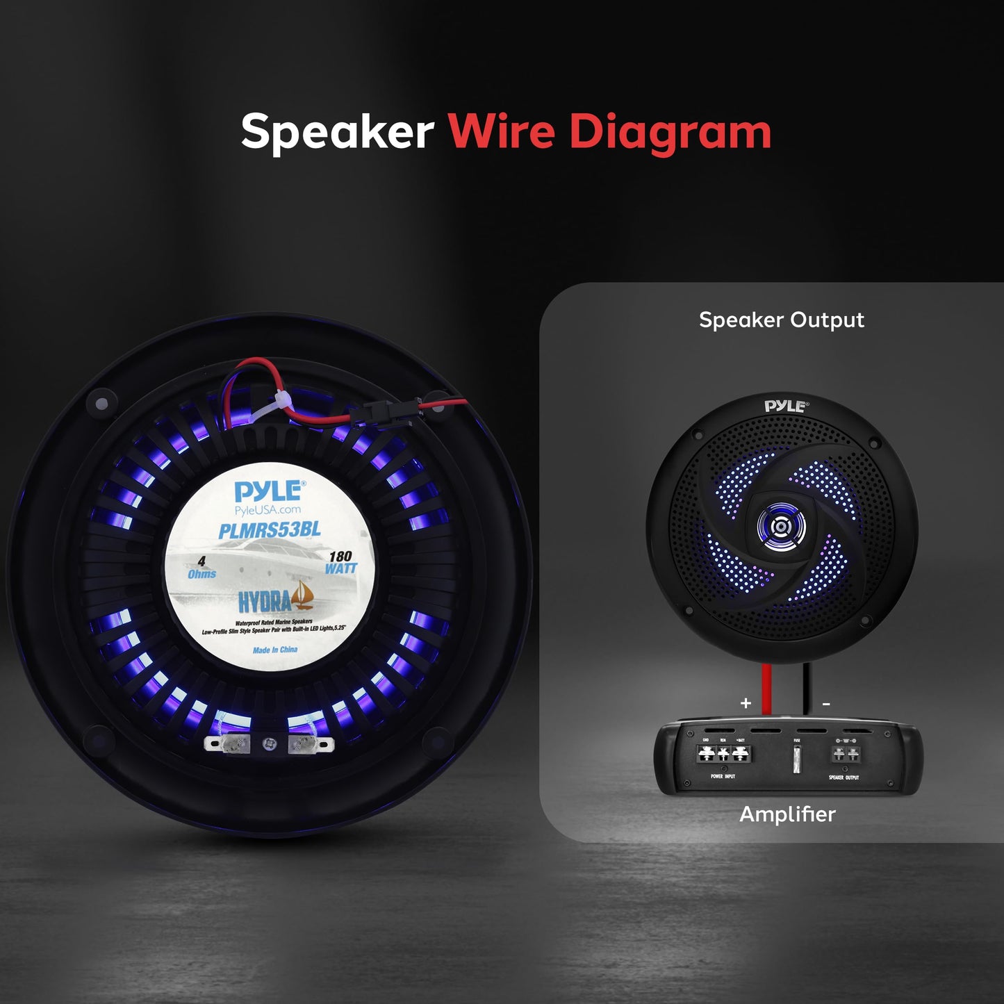 Pyle Marine Speakers - 5.25 Inch 2 Way Waterproof and Weather Resistant Outdoor Audio Stereo Sound System