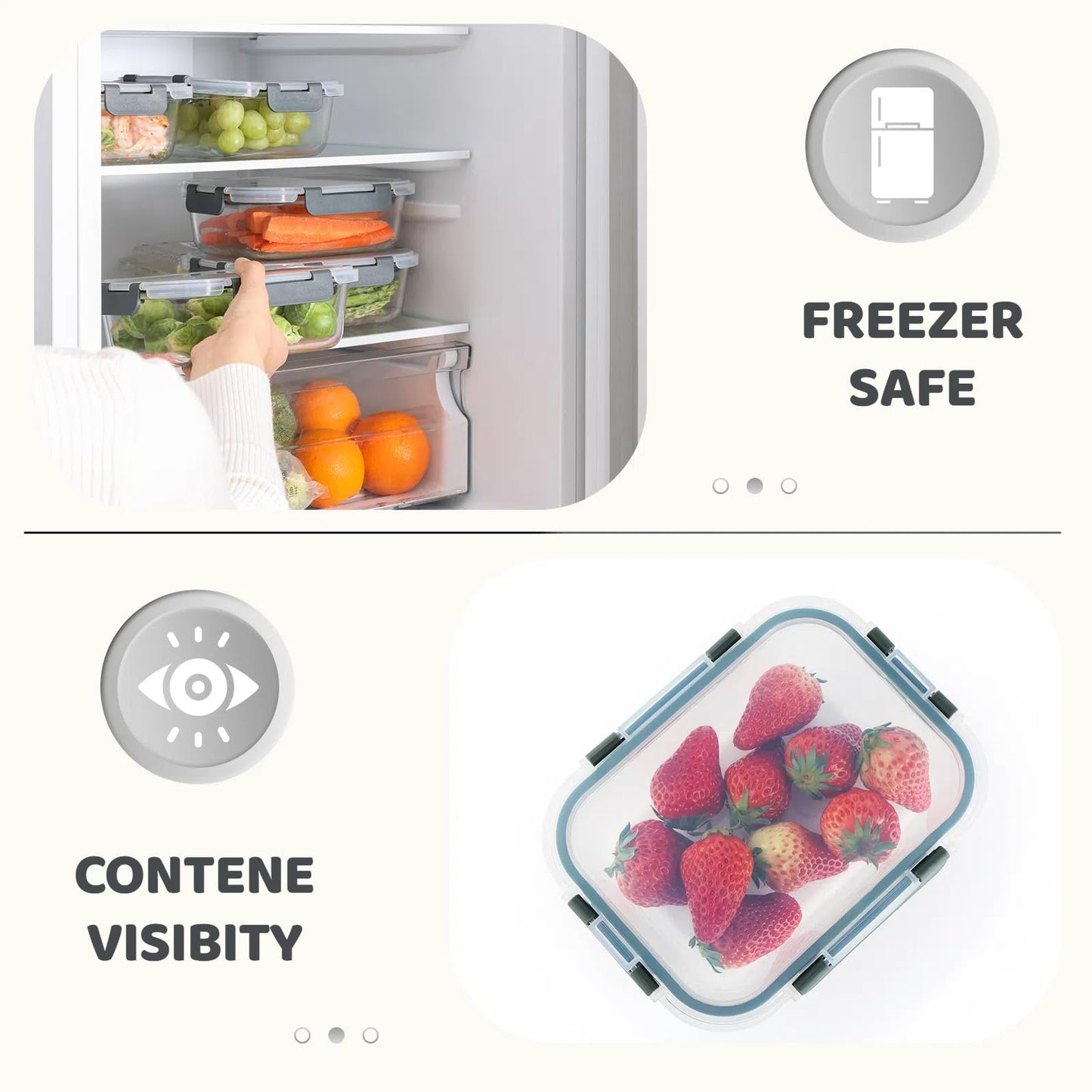 Cuiselect 5 Pack 36 Oz Glass Meal Prep Containers with Lids, Reusable Glass Food Storage Containers with Lids, Leak Proof, Microwave, Oven, Freezer and Dishwasher Safe (Gray)