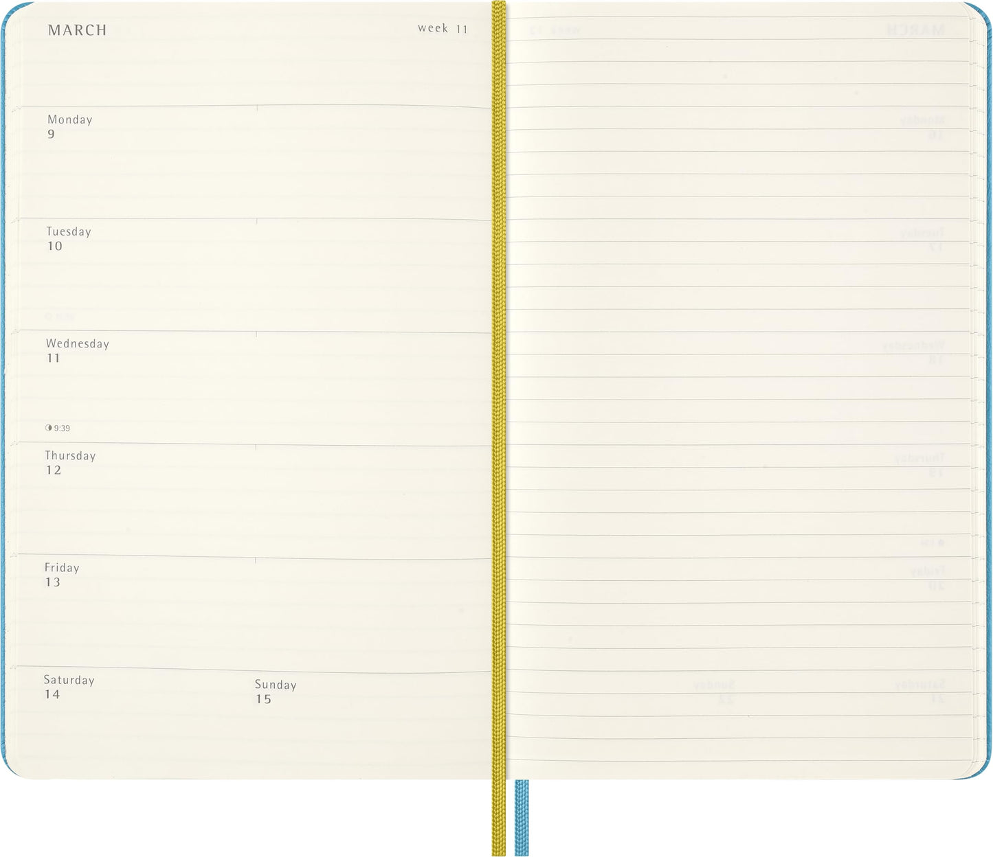 Moleskine Limited Edition Peanuts 'Charlie & Lucy' 18 Month 2025-2026 Weekly Planner, Hard Cover, Large (5" x 8.25"), Reef Blue, 208 pages