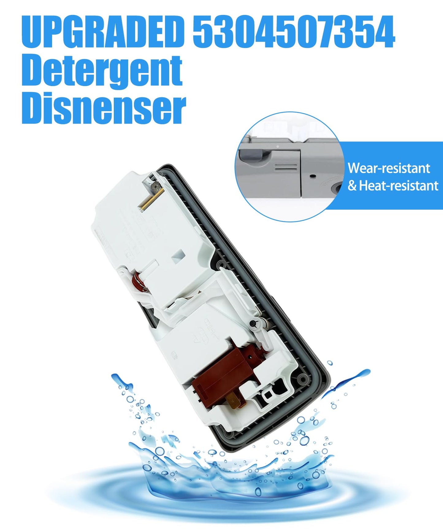 Upgraded 5304507354 Detergent and Rinse Aid Dispenser for Dishwashers Compatible with Frigidaire,Electrolux, Kenmore,Replacement 154452704,154542104,154542107,154574405,154574406,154860103 Etc