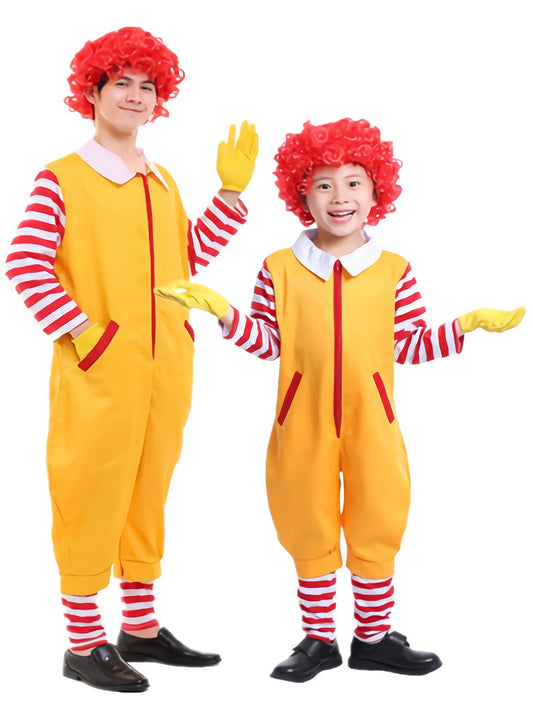 QiaoPkeb 4 PCS Boys Clown Costume - Kids Circus Cosplay Outfit for Halloween Carnival Party, Size Range 100-160CM (160CM)