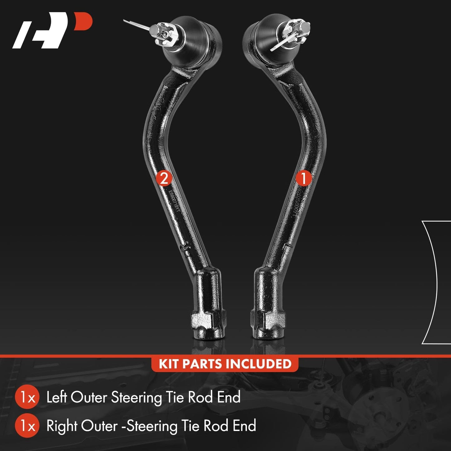A-Premium 2 x Front Outer Tie Rod Ends, Compatible with Hyundai Sonata 2011-2015, Tucson 2010-2017, Azera 2012-2017, Kia Optima 2011-2015, Sportage 2011-2016, Cadenza 2014-2016