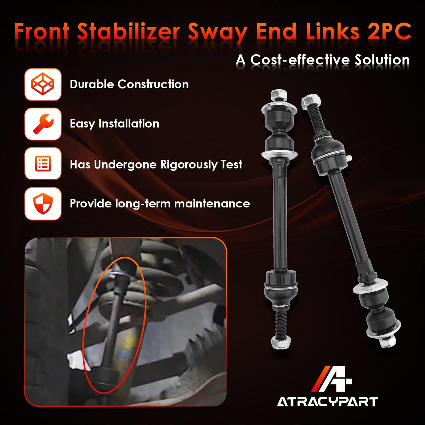 Front Sway Bar Stabilizer Links Suspension Kit 2 PCS Left & Right, Compatible With 2006-2018 Ram 1500, 2019-2021 Ram 1500 Classic, Replaces#: K80894