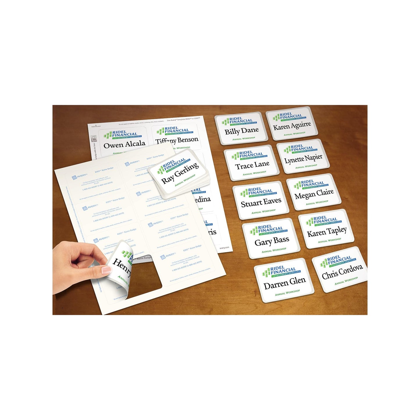 AVERY Flexible Name Badges for Laser and Inkjet Printers, 3-3/8" x 2-1/3", Matte White, Rectangle, 400 Pack (5395)