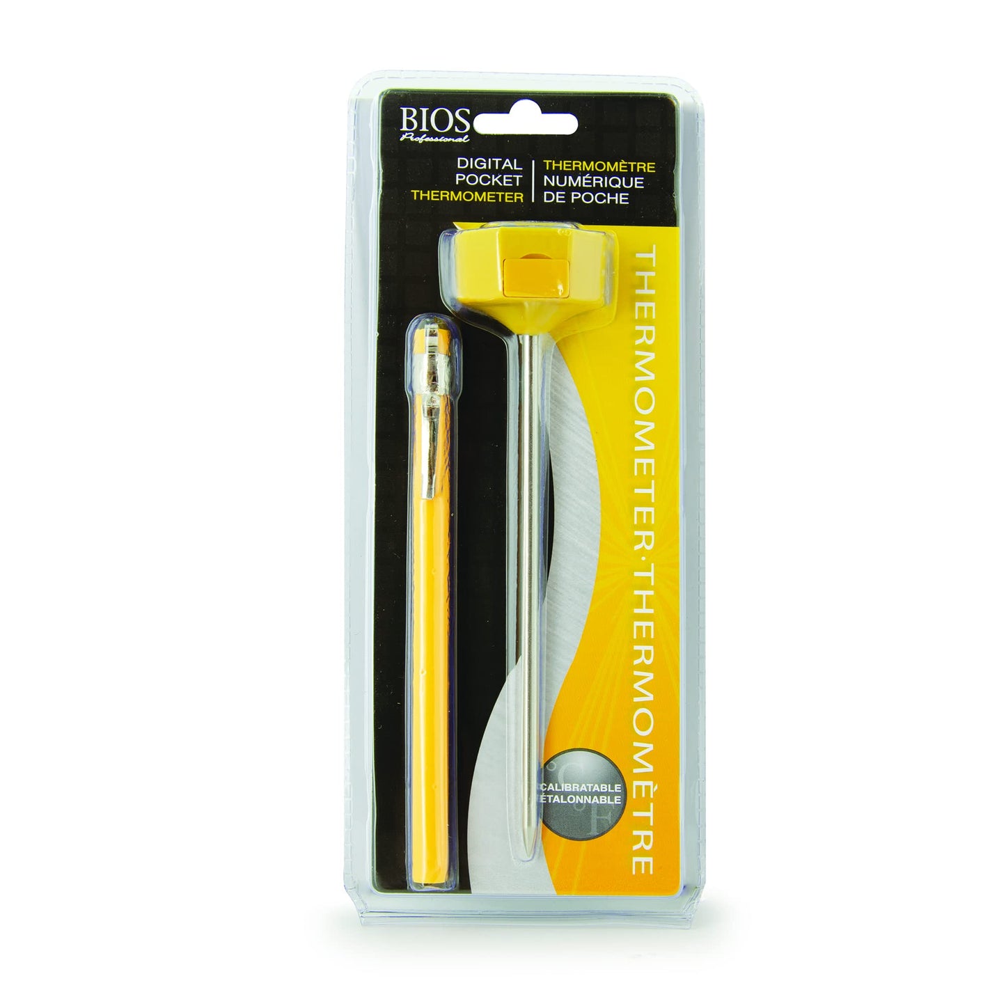 BIOS Professional Digital Cooking Thermometer, Chefs, Cooks, Water Resistant, 5" Stainless Steel Stem, NSF Approved, Calibratable, 40C to 230C / -40F to 450F, C/F Switchable, Accurate, Reliable