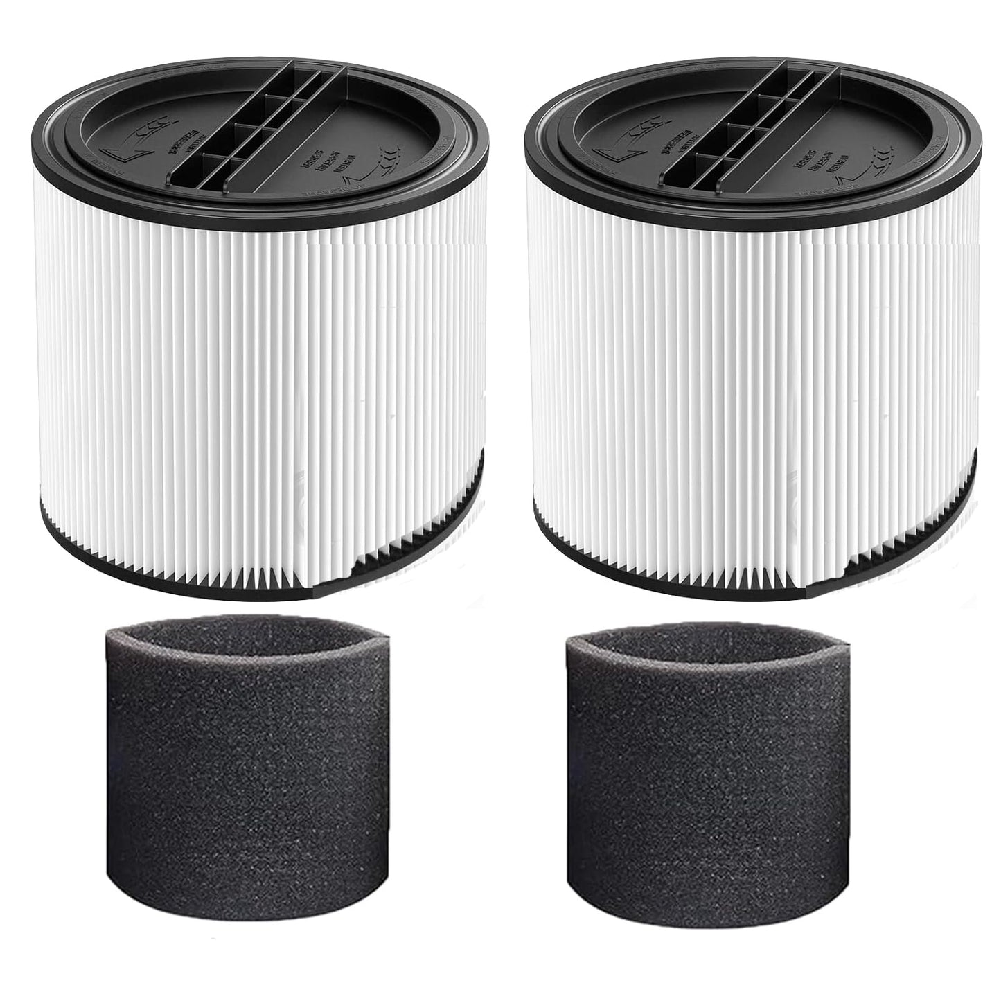 2Pack 90304 Replacement Filter Kit Compatible with Shop Vac Cartridge Filter 90350 90304 90333 90585, Fits Most 5 Gallon and above Wet Dry Vacuum Cleaner