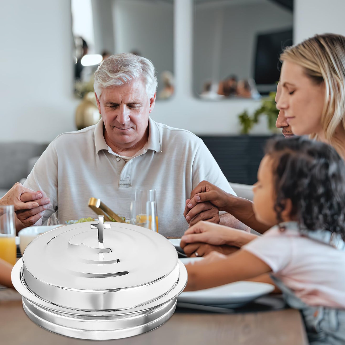 Holy Communion Tray for Churches with Lid Communion Serving Tray Stainless Steel Cup Tray with Cover Church Ware Wine Cups