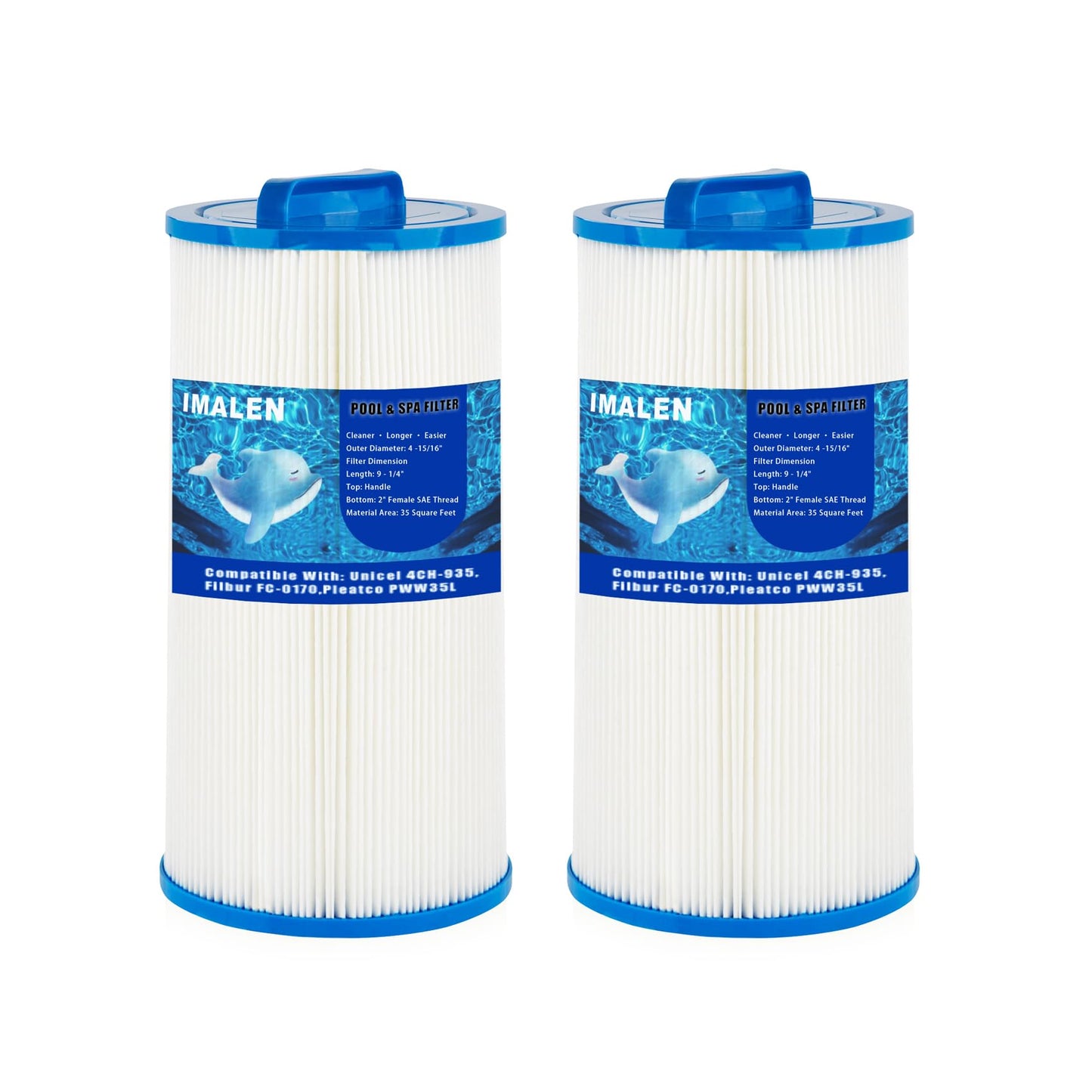 IMALEN Spa Filter Compatible with 4CH-935, PWW35L, Waterway 35 SF, SD-01235, PDC580-AFS, 817-4035, FC-0170, Hot Tub Filter Cartridge, 2 Pack