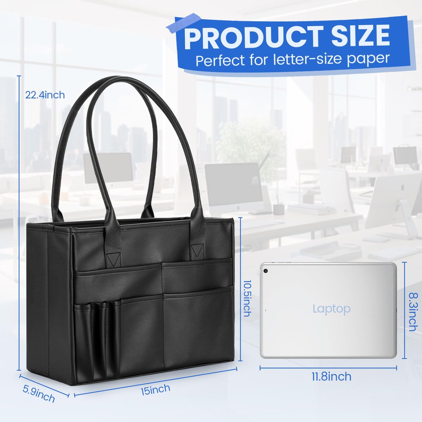 UNICITII File Tote Bag, Portable File Organizer Box Hanging Filing Box Desktop File Folder Document Storage Organizer with Pockets and Handles