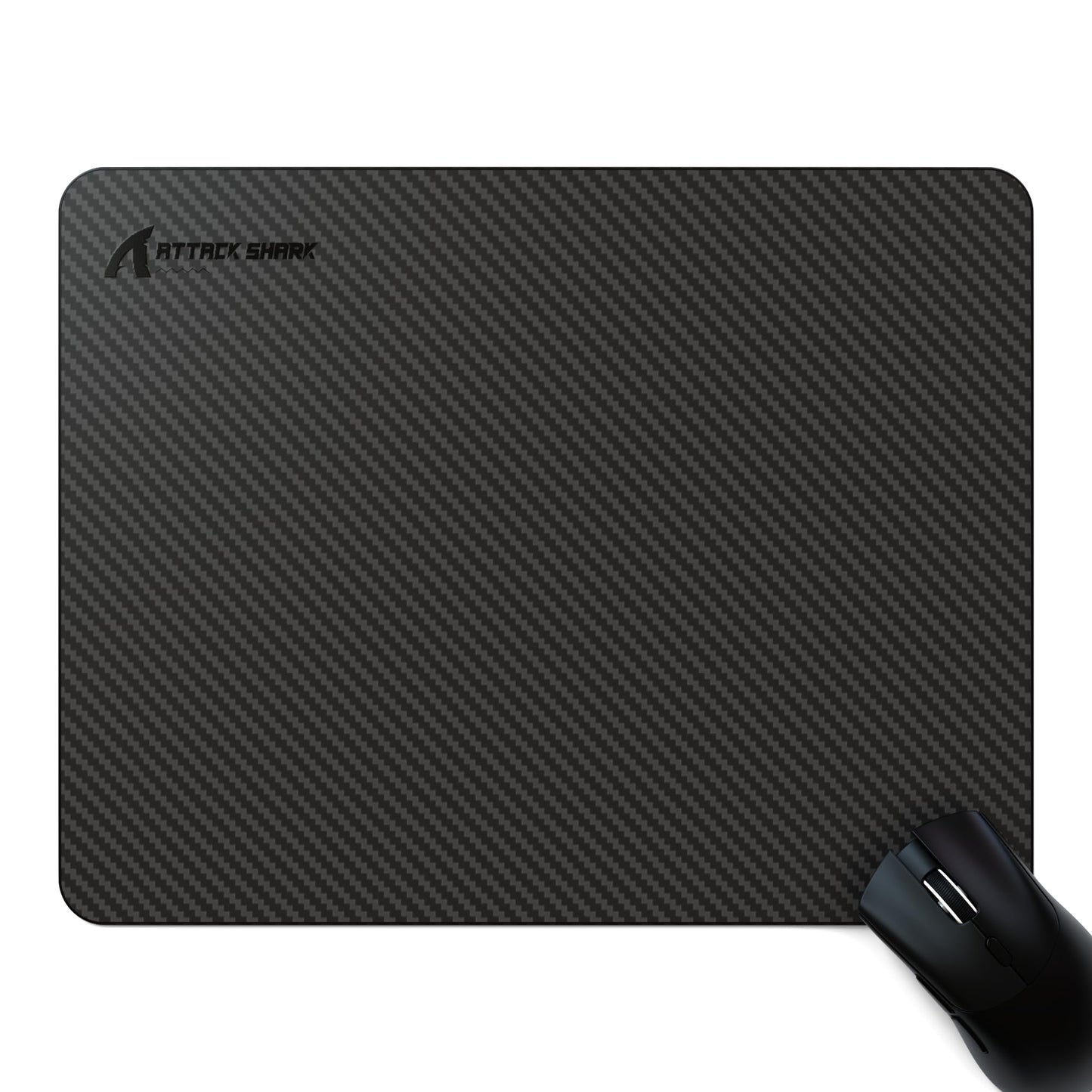 ATTACK SHARK CM04 Carbon Fiber Gaming Mouse Pad,Esports Mouse Mat G240,Durable Non-Slip Natural Rubber Base,High Temperature Resistant & Waterproof Desk Mat for Gamer/Desktop/Office/Home(360x280mm)