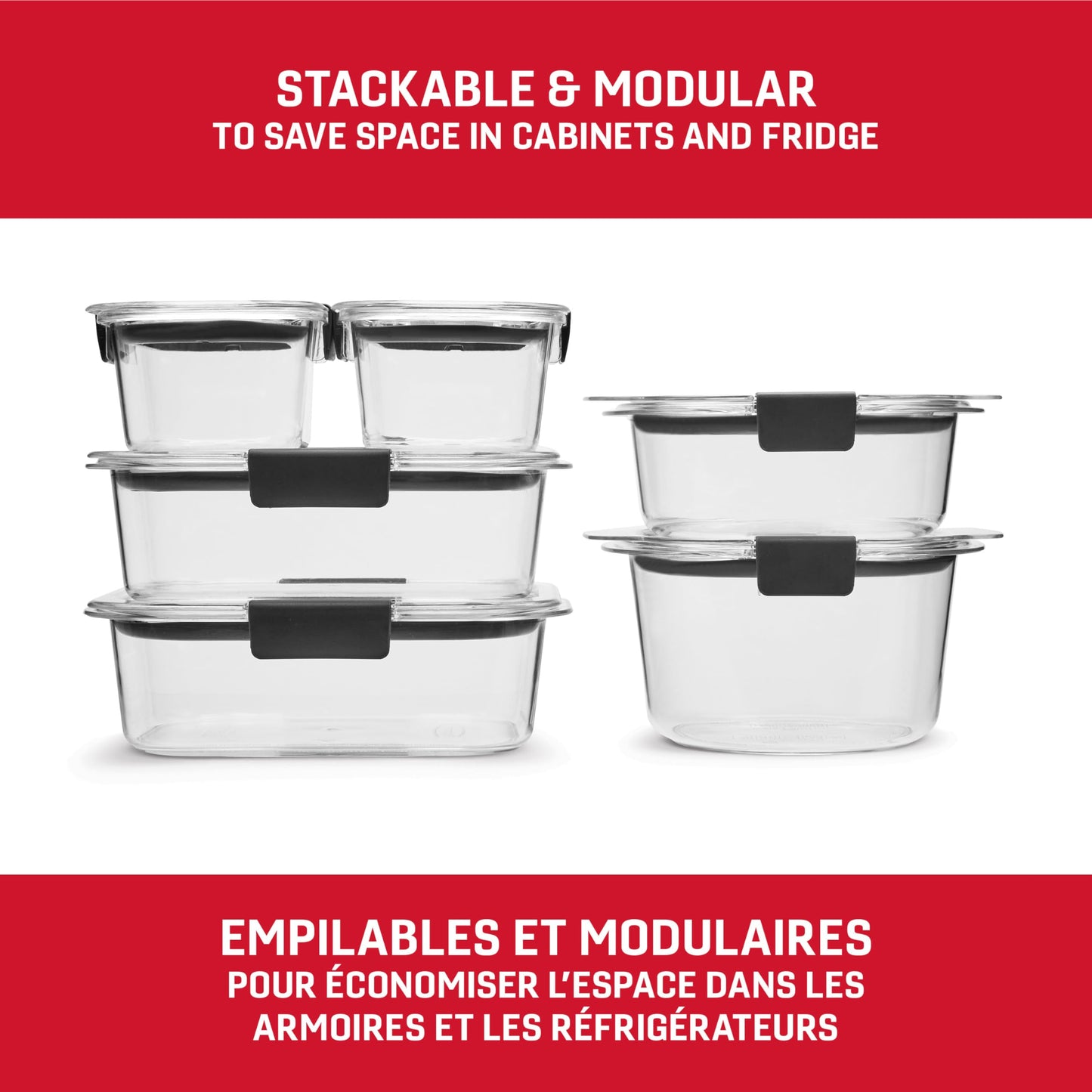 Rubbermaid Brilliance Round and Rectangular Leak Proof Food Storage Containers, 12 Piece Set