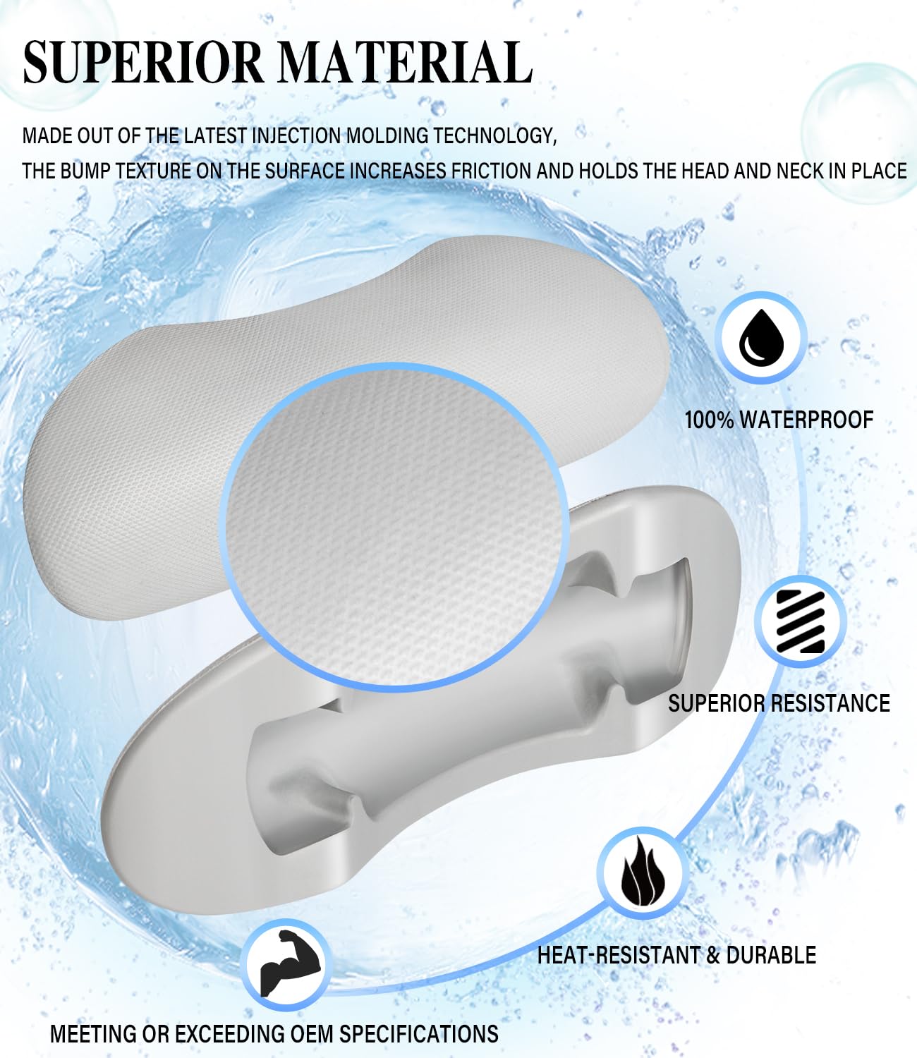 4PCS 77444 Hot Tub Head Rest Pillows Fits for Hot Spot Relay, Rhythm, SX, Tempo, TX (2015 to Current) Spa Model, Replacement for Hot Spring/Watkins/Hot Tub Spa Parts