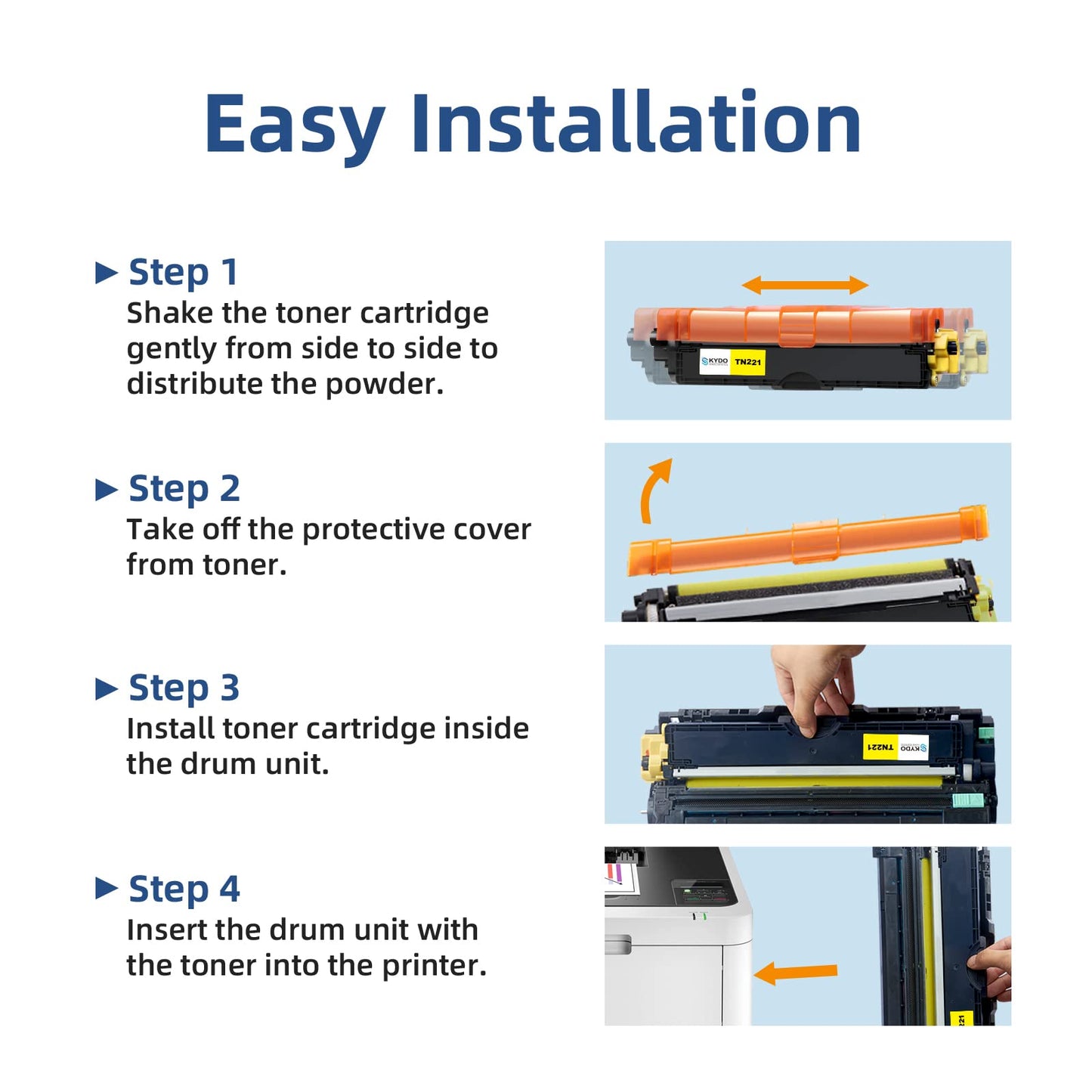 TN221 Toner Cartridges TN225 Toner Compatible Replacement for TN221 TN225 TN-221 TN-225 Use with MFC-9130CW HL-3170CDW MFC-9330CDW MFC-9340CDW HL-3140CW HLL3170CDW MFC-9140CDN Printer (4 Pack)