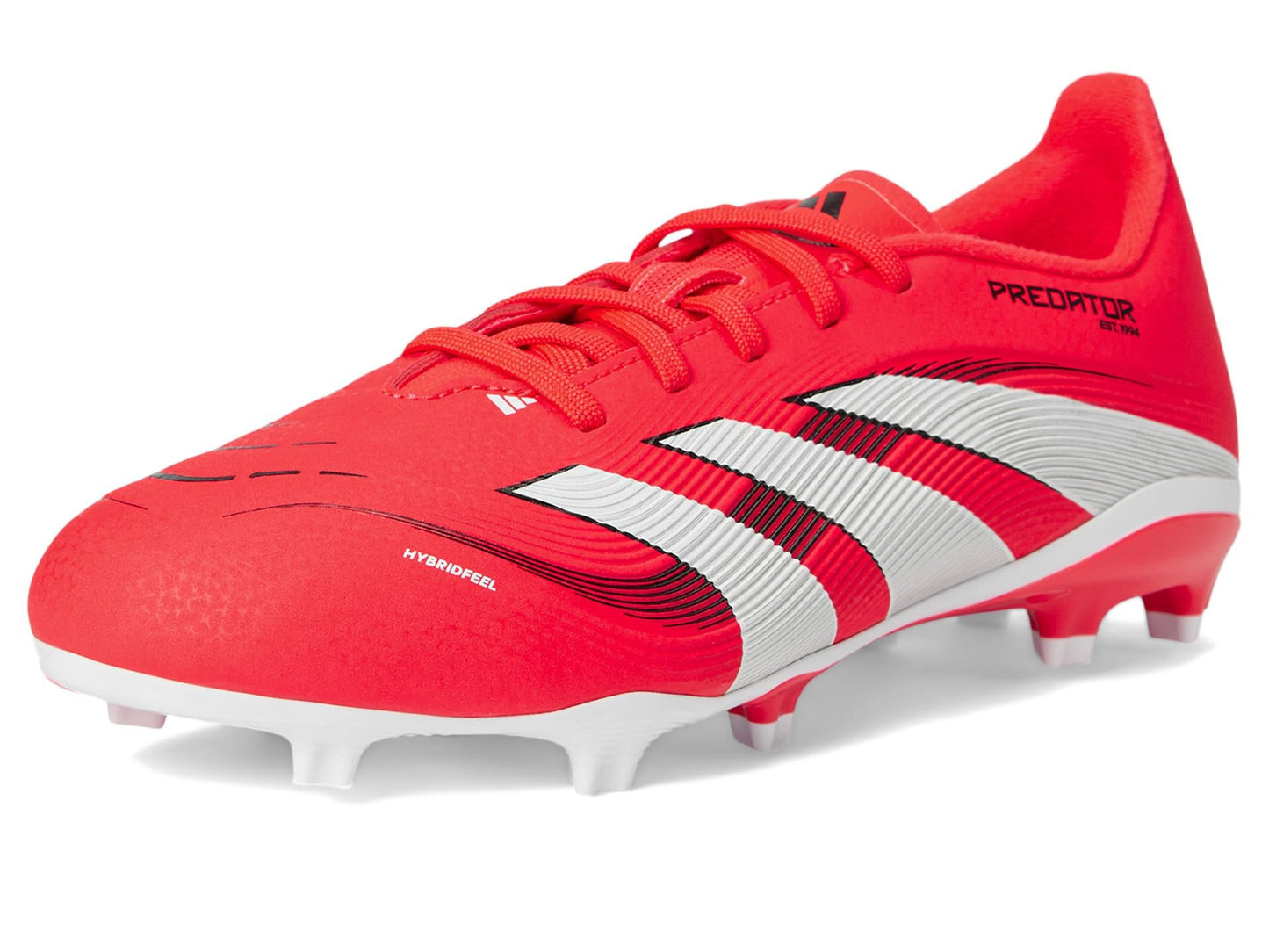 adidas Unisex-Kids League Predator Firm Ground/Multi Ground Soccer,Lucid Red/White/Black,6