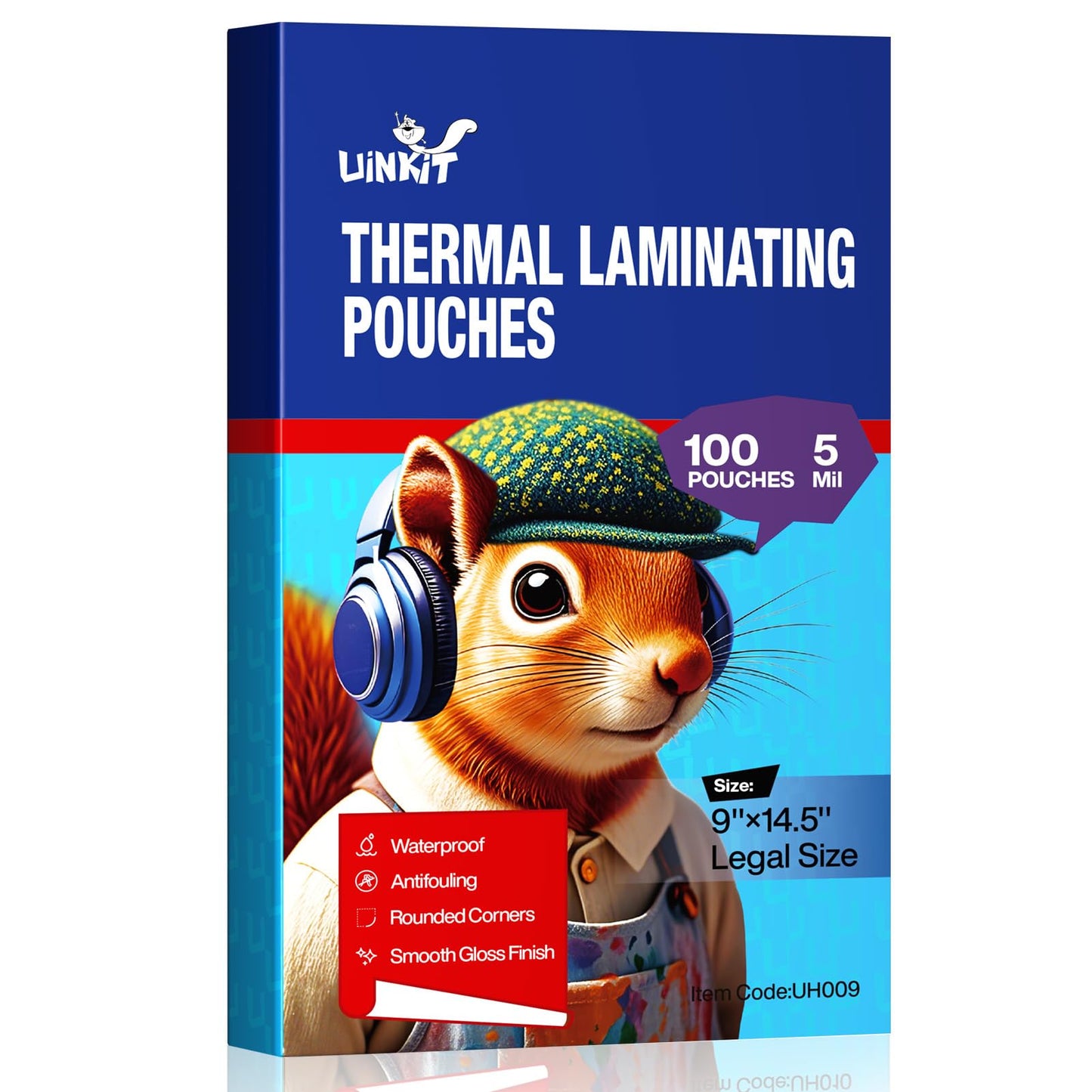 Uinkit Legal Size Laminating Pouches 9X14.5inches Hold 8.5X 14inches Sheets 5mil for Extra Protection 100Pack Clear Glossy Thermal Laminating Sheets Laminator Pockets