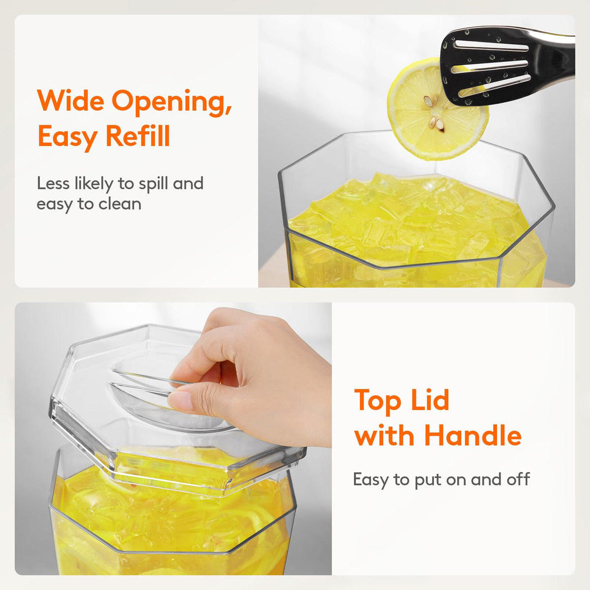 Lifewit 1 Gallon Plastic Drink Dispenser for Parties 2 Pcs (in 1 Package), Clear Beverage Container for Juice/Tea/Soda, Lemonade Dispenser with Spigot, BPA Free Drink Pitcher with Spout