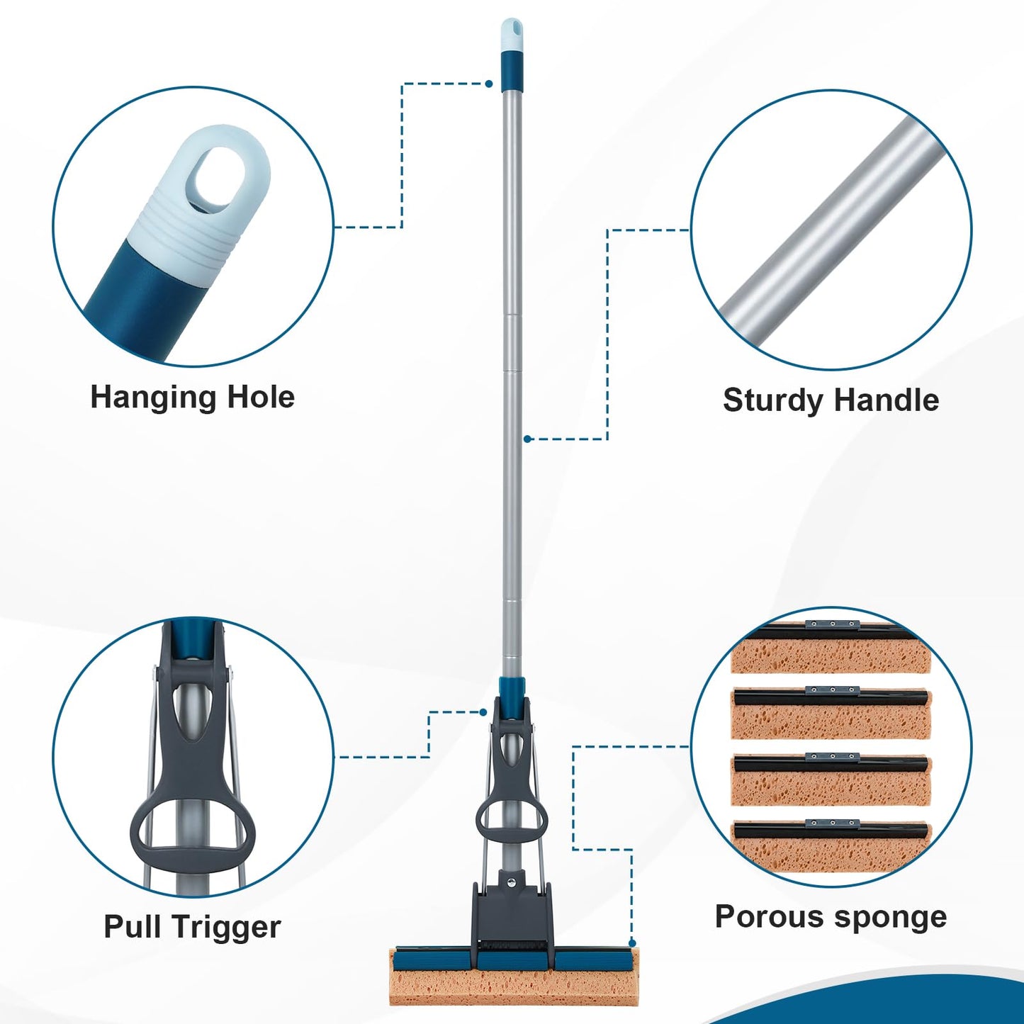 Sponge mops for Floor Cleaning squeezee