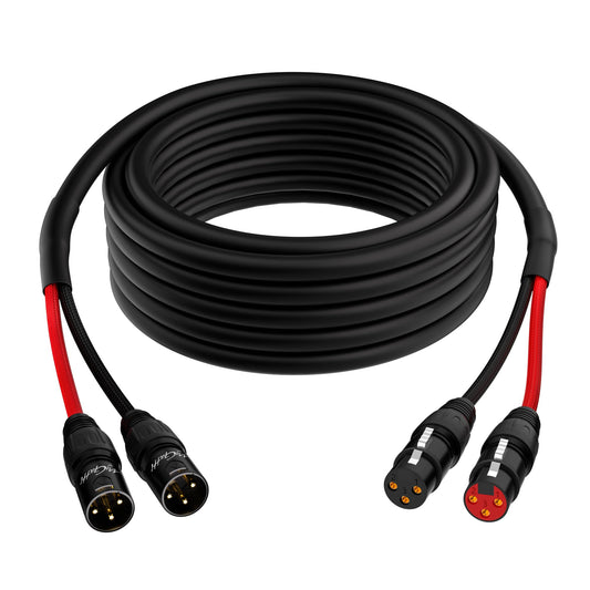 Mygatti 2-Channel XLR Snake Cables 10FT, 2 Colored XLR Male to Female Microphone Cable with Color-Coded, for Recording, Studios, Live, Mixers, IEM & Mic Systems