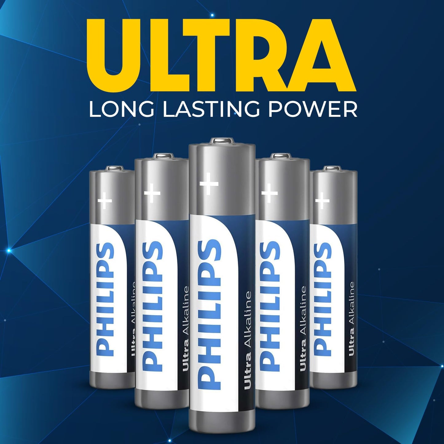 PHILIPS AAA Batteries 96 Pack | 1.5v Ultra Alkaline Triple A Battery | 132% More Power Then Industry Standard | Long-Lasting | 10-Year Shelf Life | Great for Indoor & Outdoor Use | Premium Performance