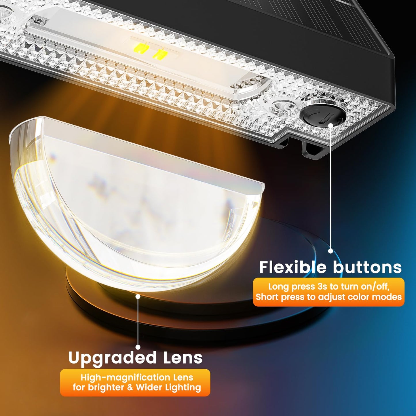 Quntis RGBWW Solar Step Lights 8-Pack, Upgrade 1-Light Covers 1-Step, IP65 Waterproof Solar Stair Lights, 10 Color Mode Solar Light Outdoor for Fence, Deck Patio Garden Stair, Porch, Railing, Sidewalk