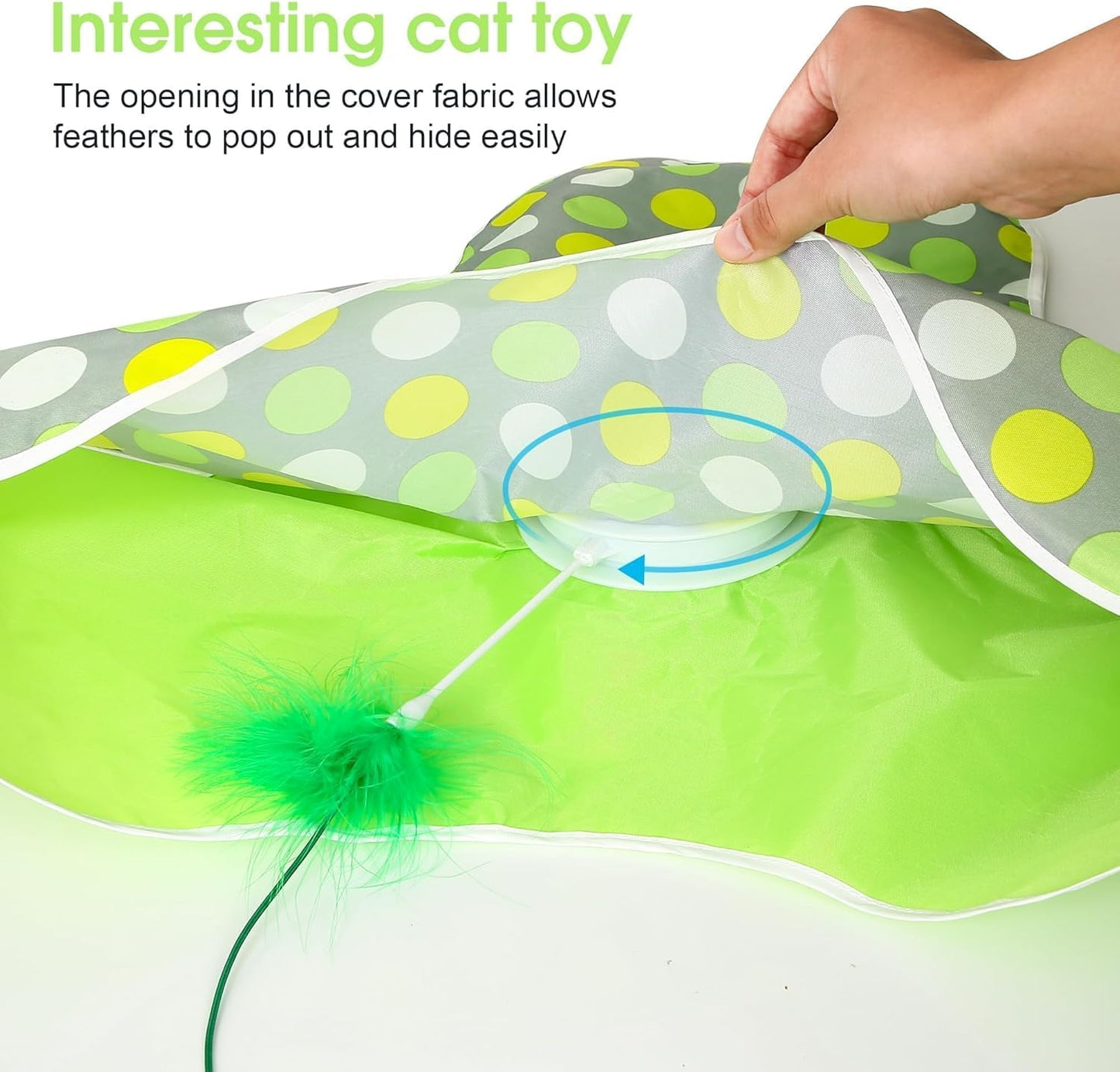 FUGODIWI Cat Toys for Indoor Cats, Interactive Cat Toys for Kitten, Chirping & Motion Activate Automatic cat Toys, Cat Hunting Game Hide and Seek for Bored Adult Cats