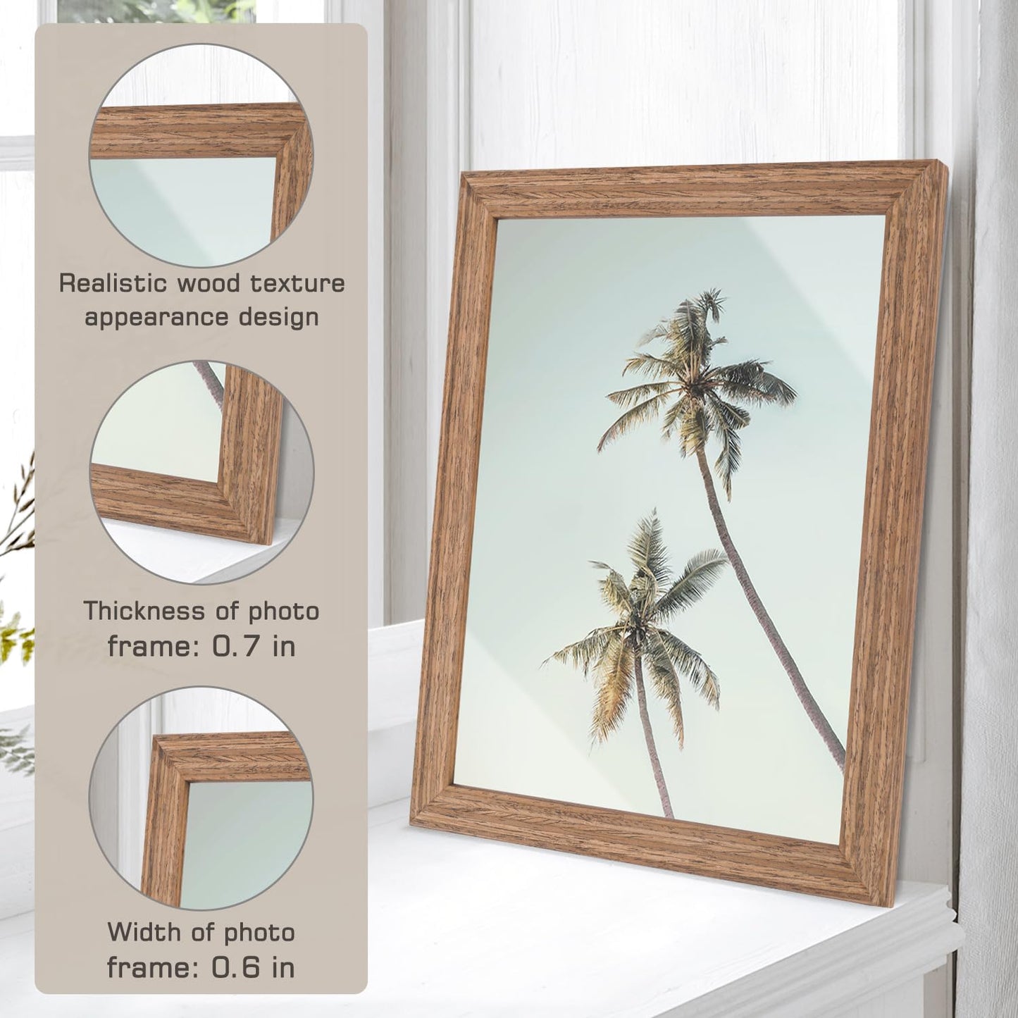 ADDMES 6 Pack 8X10INCH Picture Frames Set, Gallery Picture Frames Colleage for Wall, Multi-sized Photo Frames for Family, Home Wall Decor (6 BROWN)