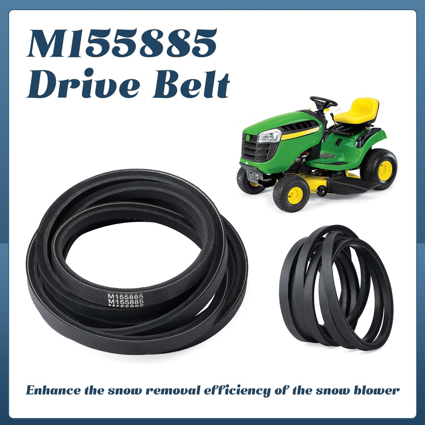 Esttlamer M155885 Drive Belt Compatible with John Deere L100 110 120 130 LA105 115 125 135 X110 140 D100 D120 D125, 44" Snow Blower Heavy Duty V-Belt