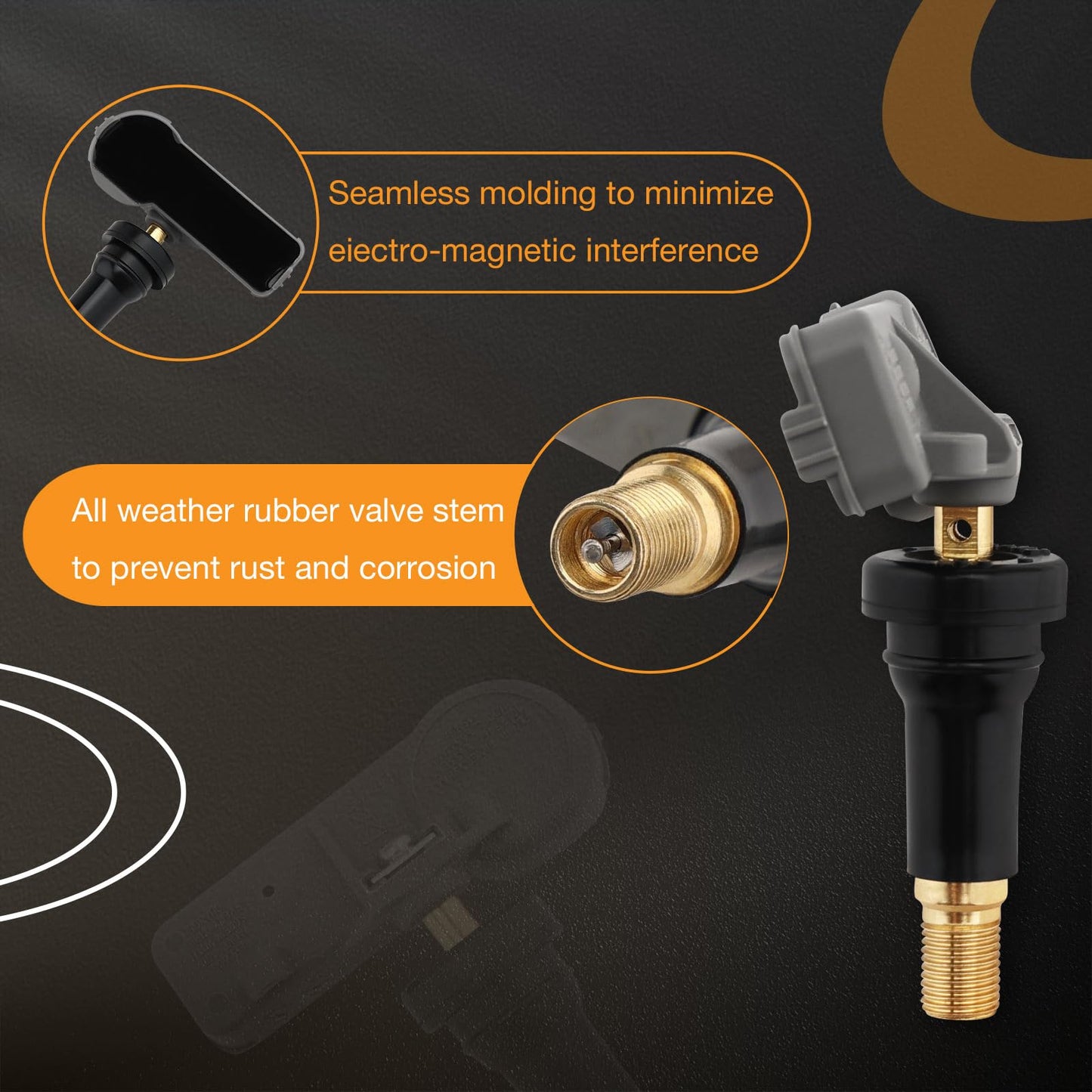HQPASFY TPMS Sensor 315MHz Tire Pressure Sensor, Compatible with 2006-2019 Chevy Silverado/Suburban, GMC Yukon/Sierra, Buick Enclave, Cadillac Escalade/CTS & More, Replaces# 13586335, 13581558 (4Pcs)