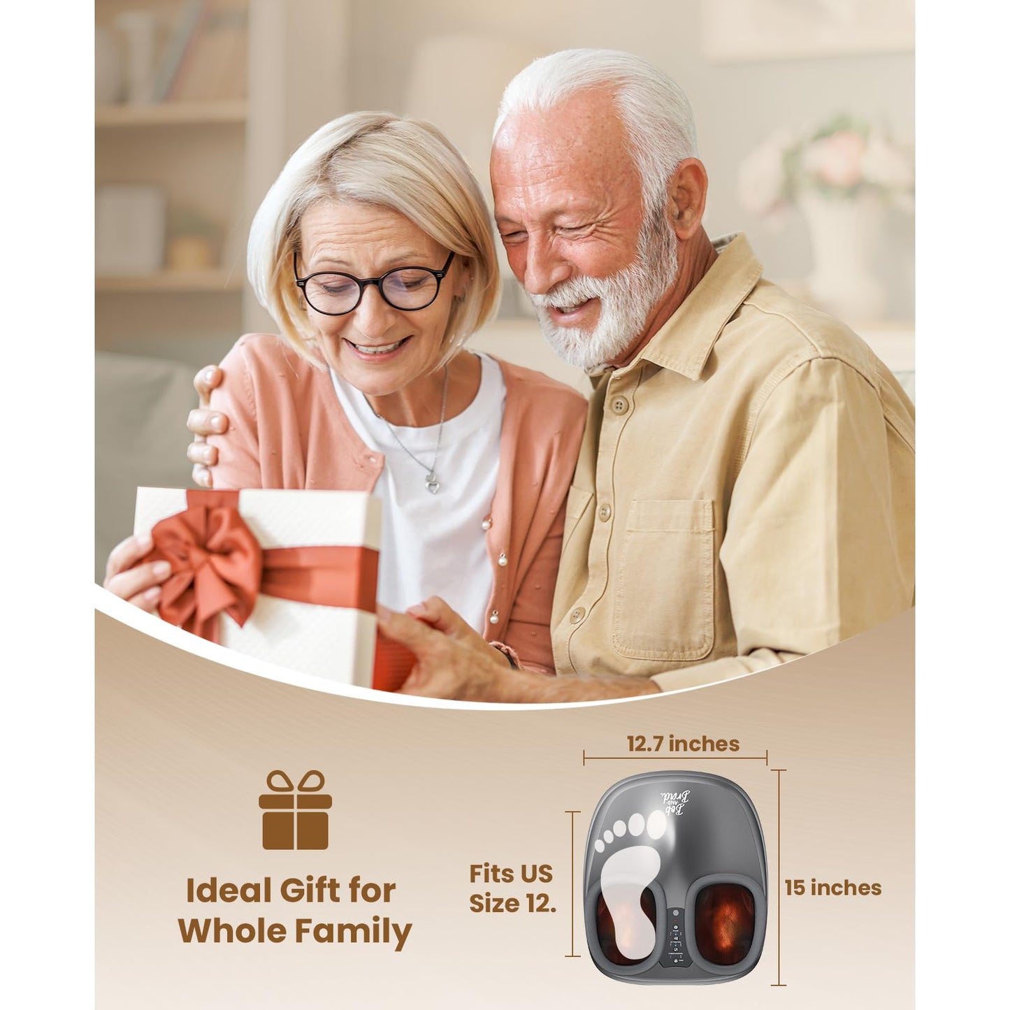 BOB AND BRAD Foot Massager with Heat and Remote, Electric Feet Massager Machine for Men Size 12