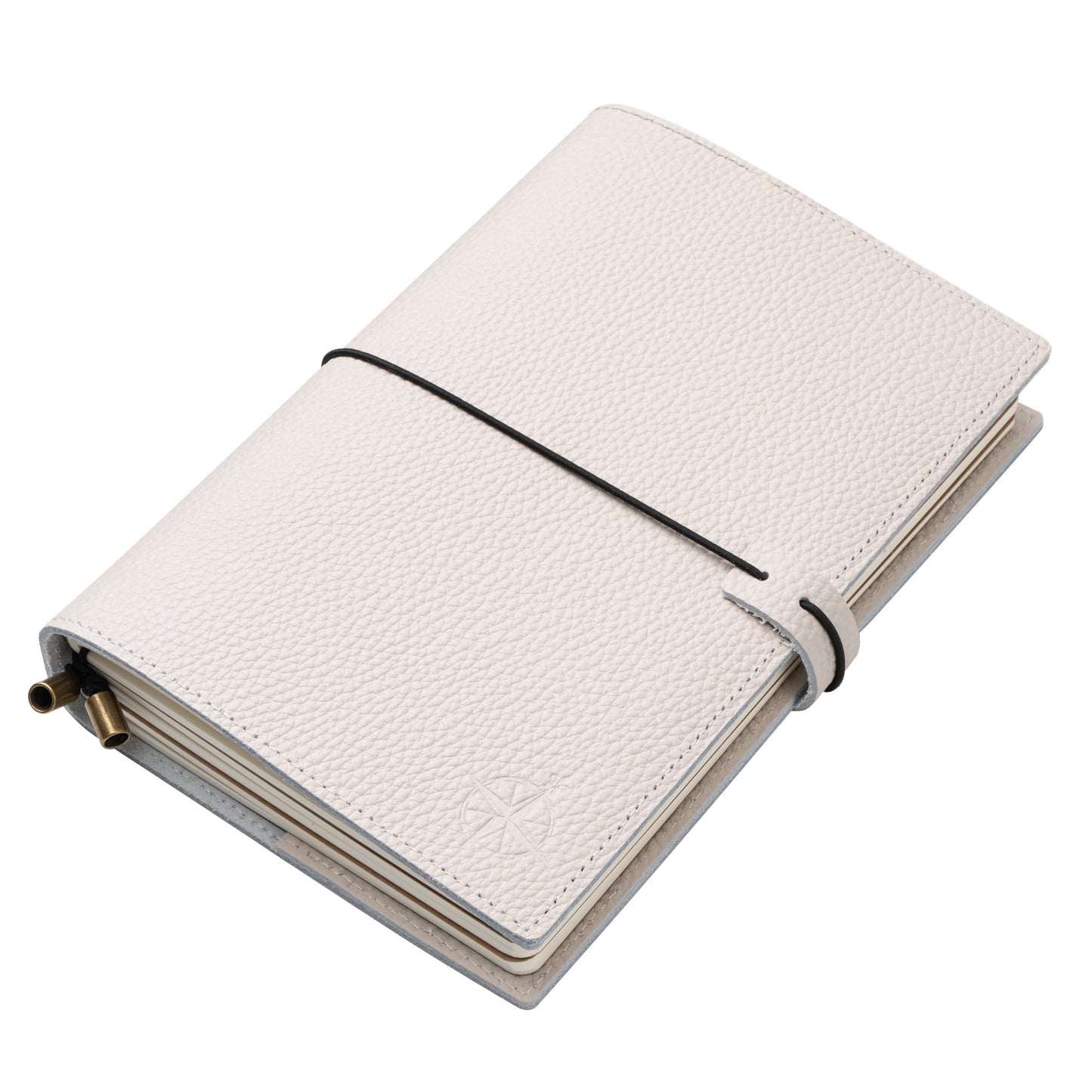 Wanderings A5 Travelers Notebook with Pockets, Oat Colour - Genuine Leather Journal, 6" x 8.7" (15 x 22cm), Refillable Travel Journal to Capture All Life's Adventures, 120 GSM Blank Inserts