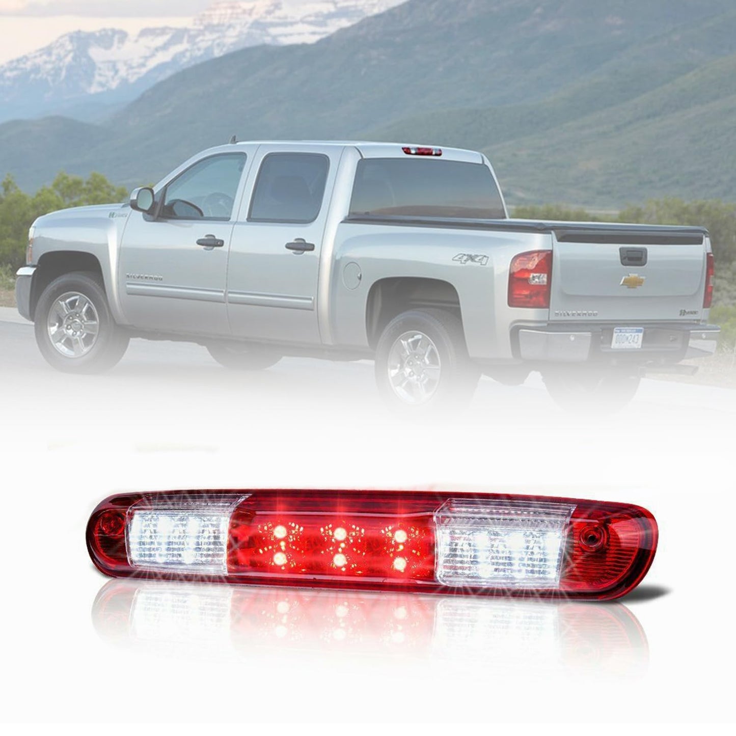 Wocch 25890530 07-13 Silverado 3rd Brake Light High Mount Stop Light LED Third Brake Light Lamp for Chevy Silverado GMC Sierra 1500 2500 3500 HD 2007 2008 2009 2010 2011 2012 2013