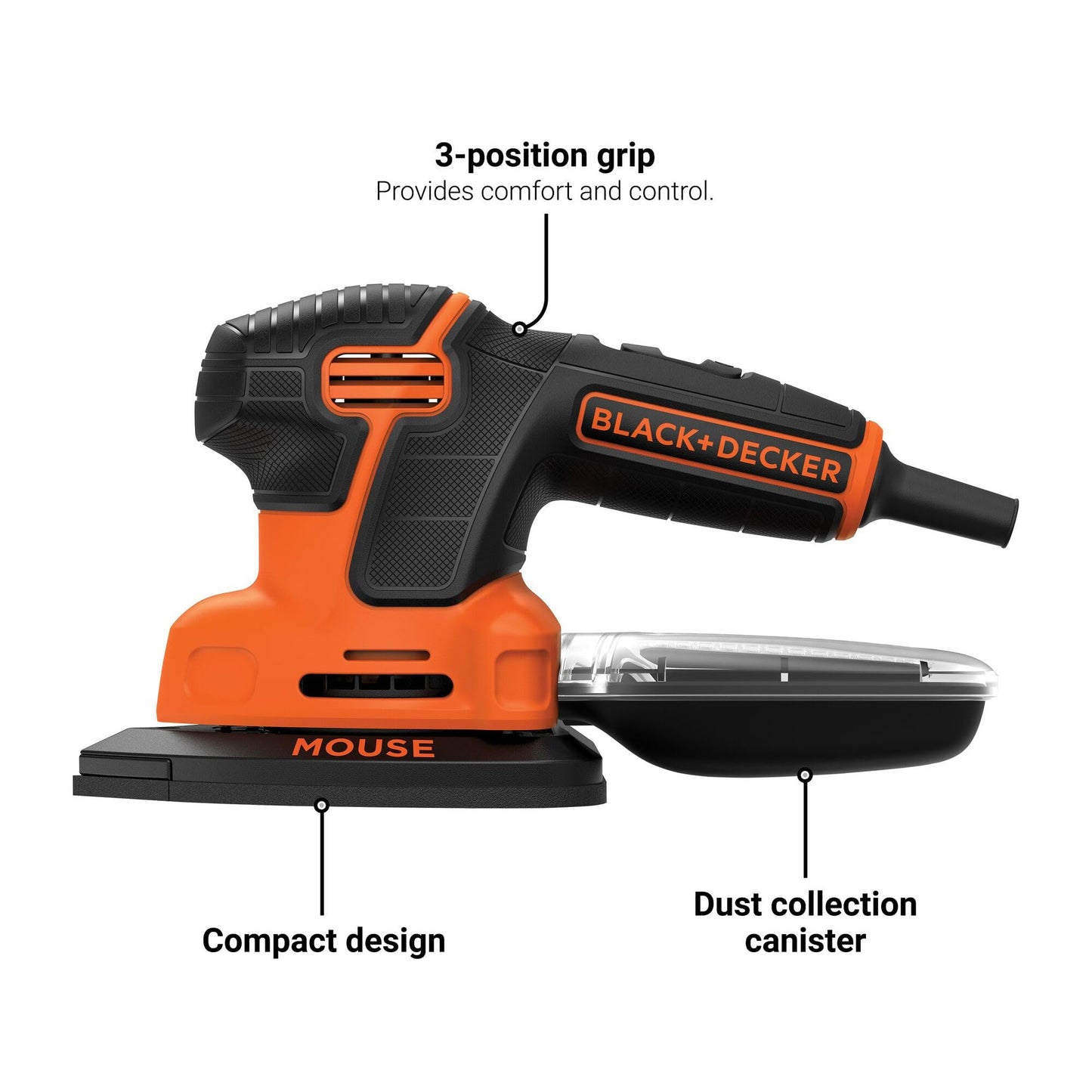 BLACK+DECKER MOUSE 1.2 Amp Electric Detail Sander (BDEMS600)