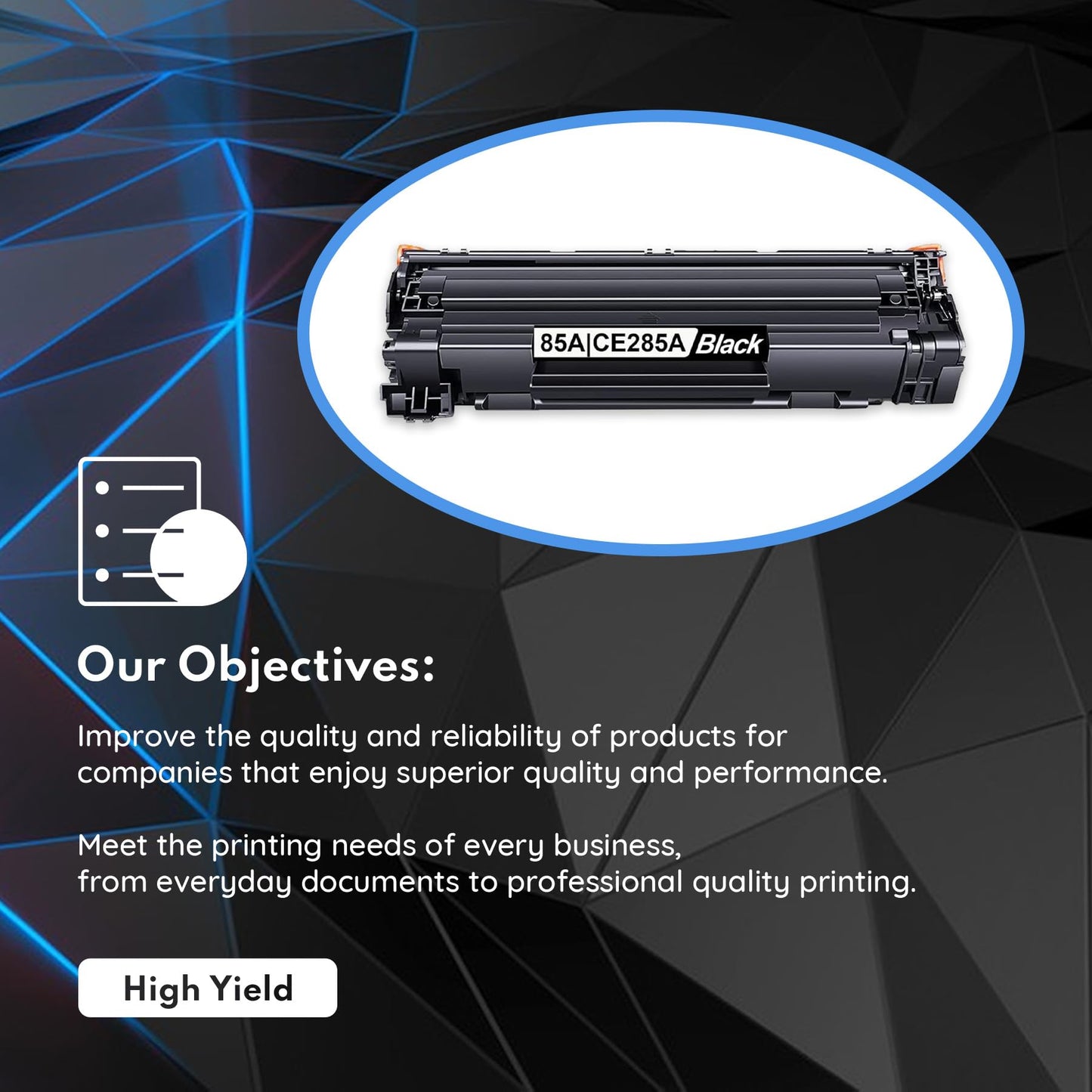 (with chip) 85A Toner Cartridge 2 Pack Black CE285D High Yield Replacement for HP 85A CE285A Toner Cartridge Laser Pro P1102 P1102w P1109w M1212nf M1217nfw Printer Ink