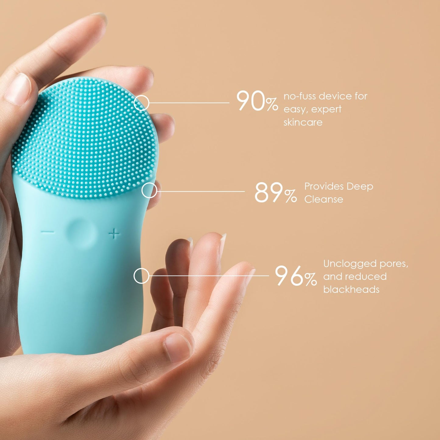 CLEO+ Facial Cleansing Brush by Project E Beauty | Daily Cleansing | Gentle Exfoliating | Wireless Portable Face Cleanser | Face Massager Wash Brush | Travel Size | Waterproof Soft Silicone