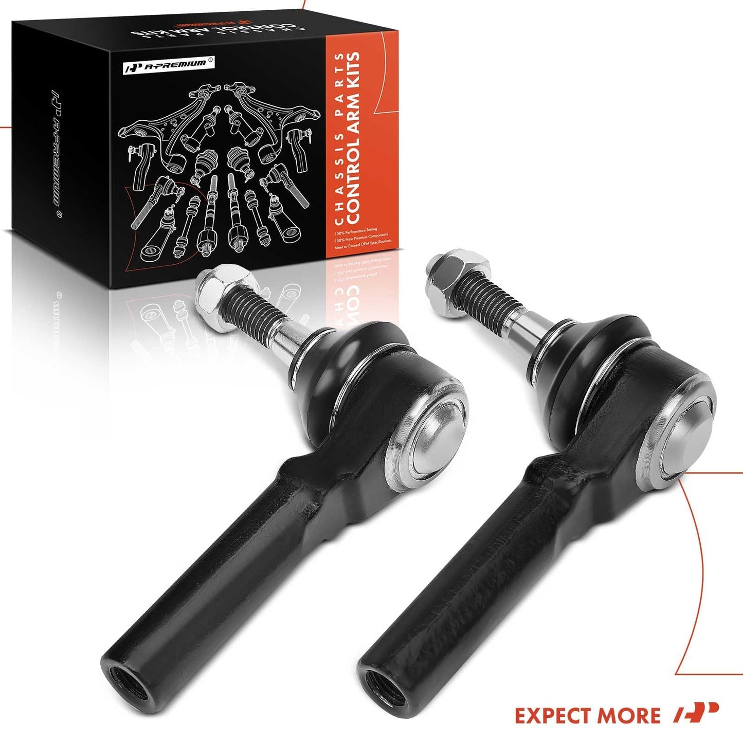 A-Premium 2Pcs Front Outer Tie Rod Ends Compatible with Chevrolet & Buick & Pontiac - 1997-2016 - Impala (Limited), Monte Carlo, LaCrosse, Regal, Century, Allure, Grand Prix
