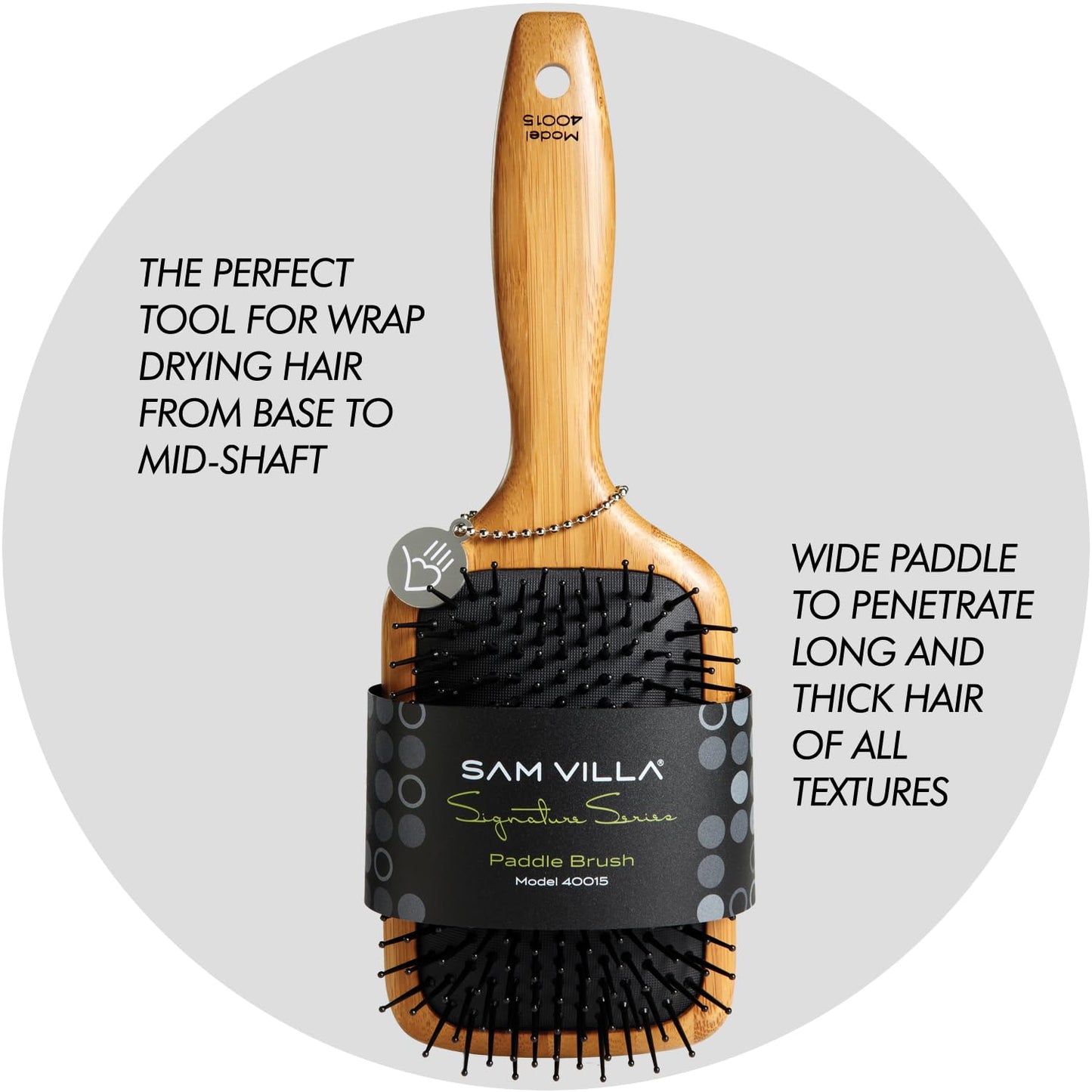 SAM VILLA Signature Series Bamboo Paddle Brush