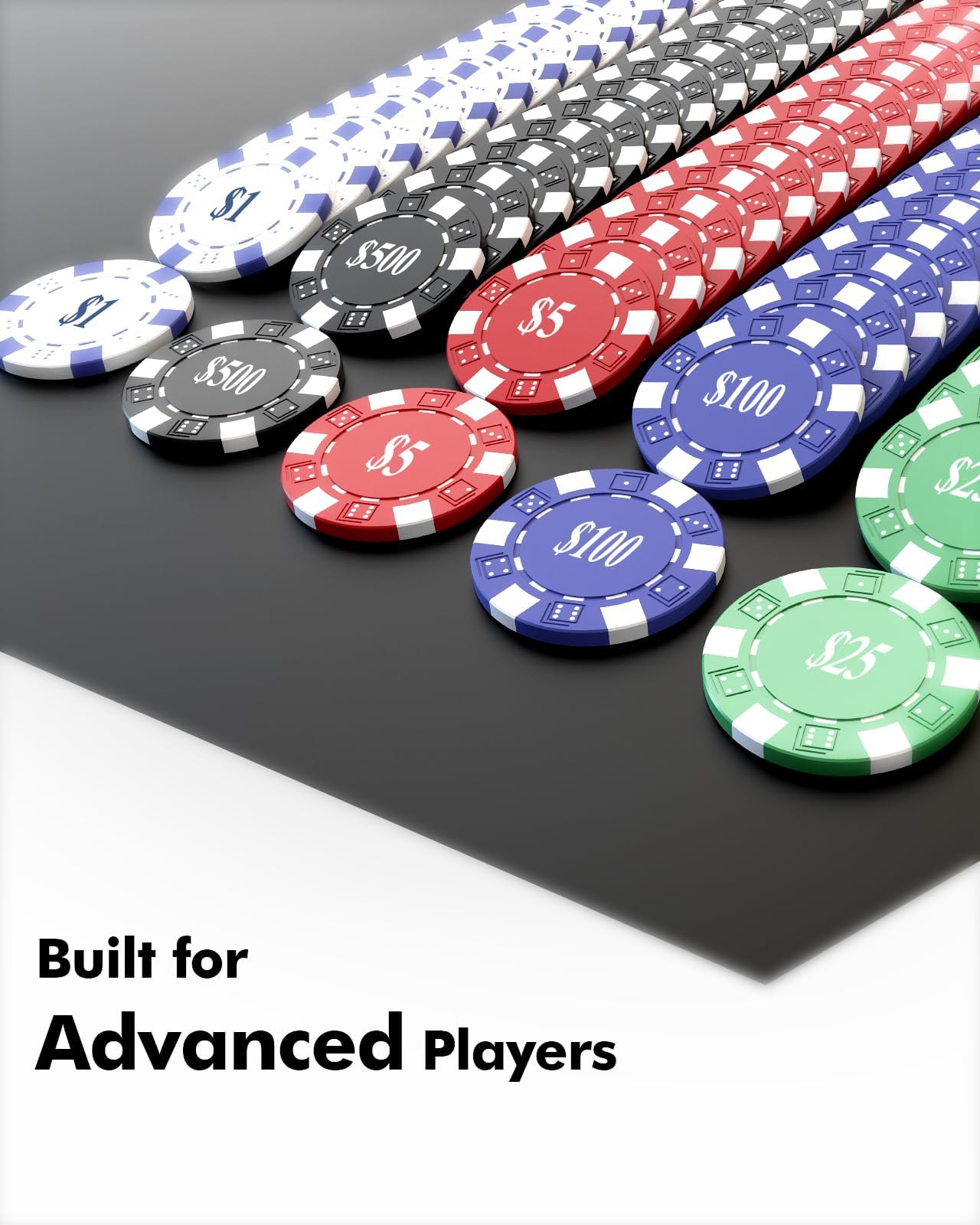 300PCS Poker Chips Set with Denominations, 11.5g Numbered Chips with Case for Texas Hold'em, Blackjack,Card Club or Late Night Poker Games