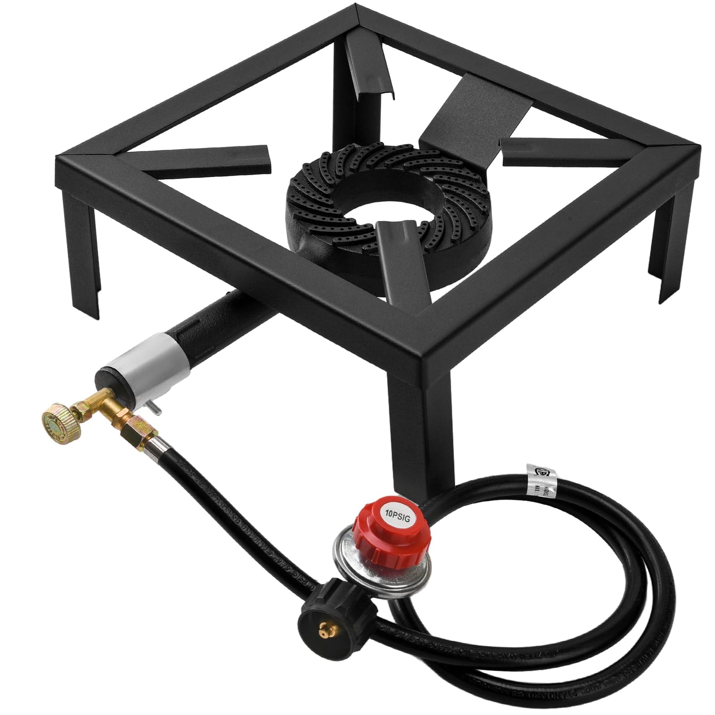 Onlyflame Heavy Duty Single Propane Burner - Outdoor Gas Stove Burner Cooker for Home Brewing, Turkey Fry, Maple Syrup Prep, Camping, Tailgating - 80,000 BTU