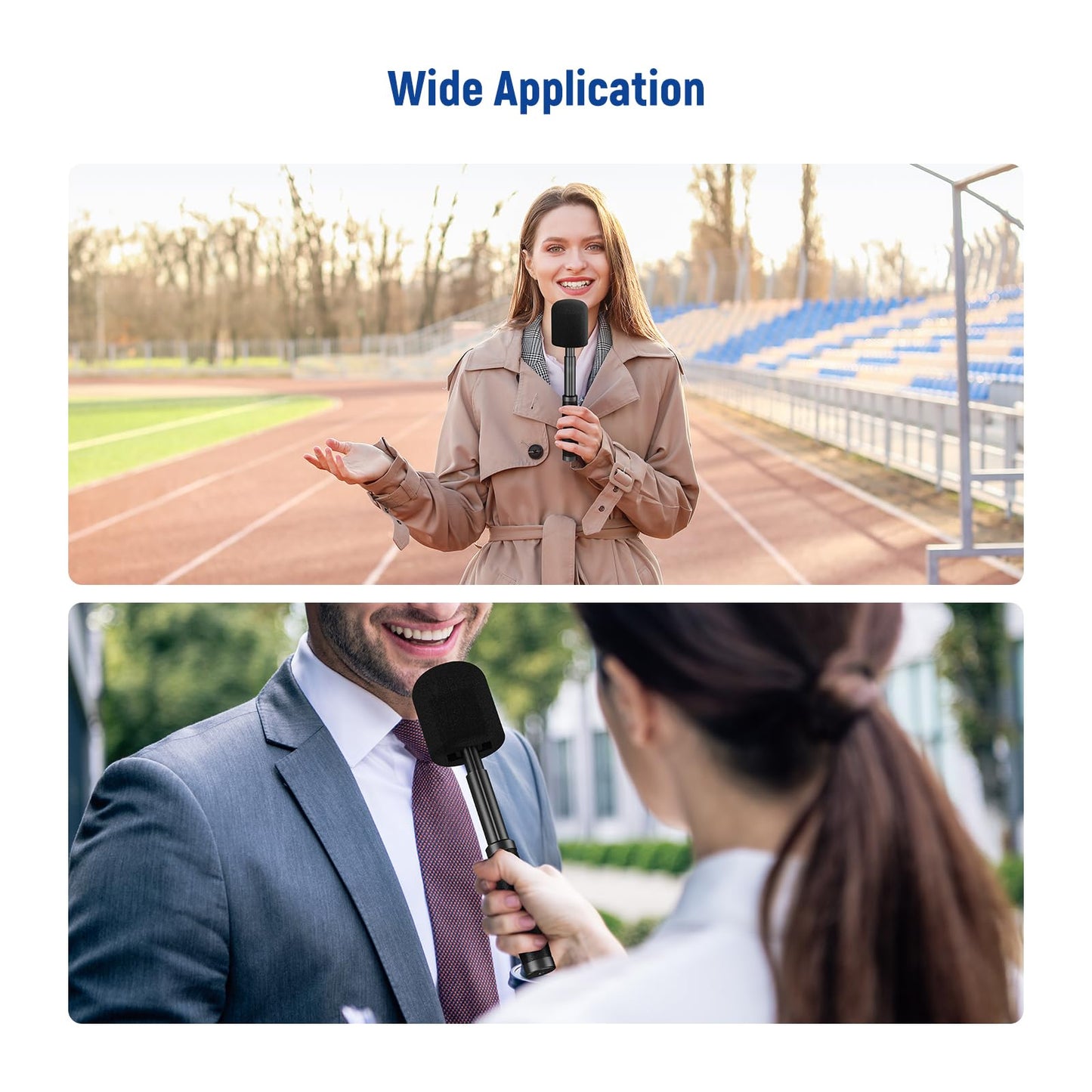 NEEWER 13"/33cm Telescopic Lavalier Microphone Handheld with Anti Off Cold Shoe Foam Windscreen Interview Mic Handle Compatible with Rode Wireless Go II DJI Mic CM31, MS005