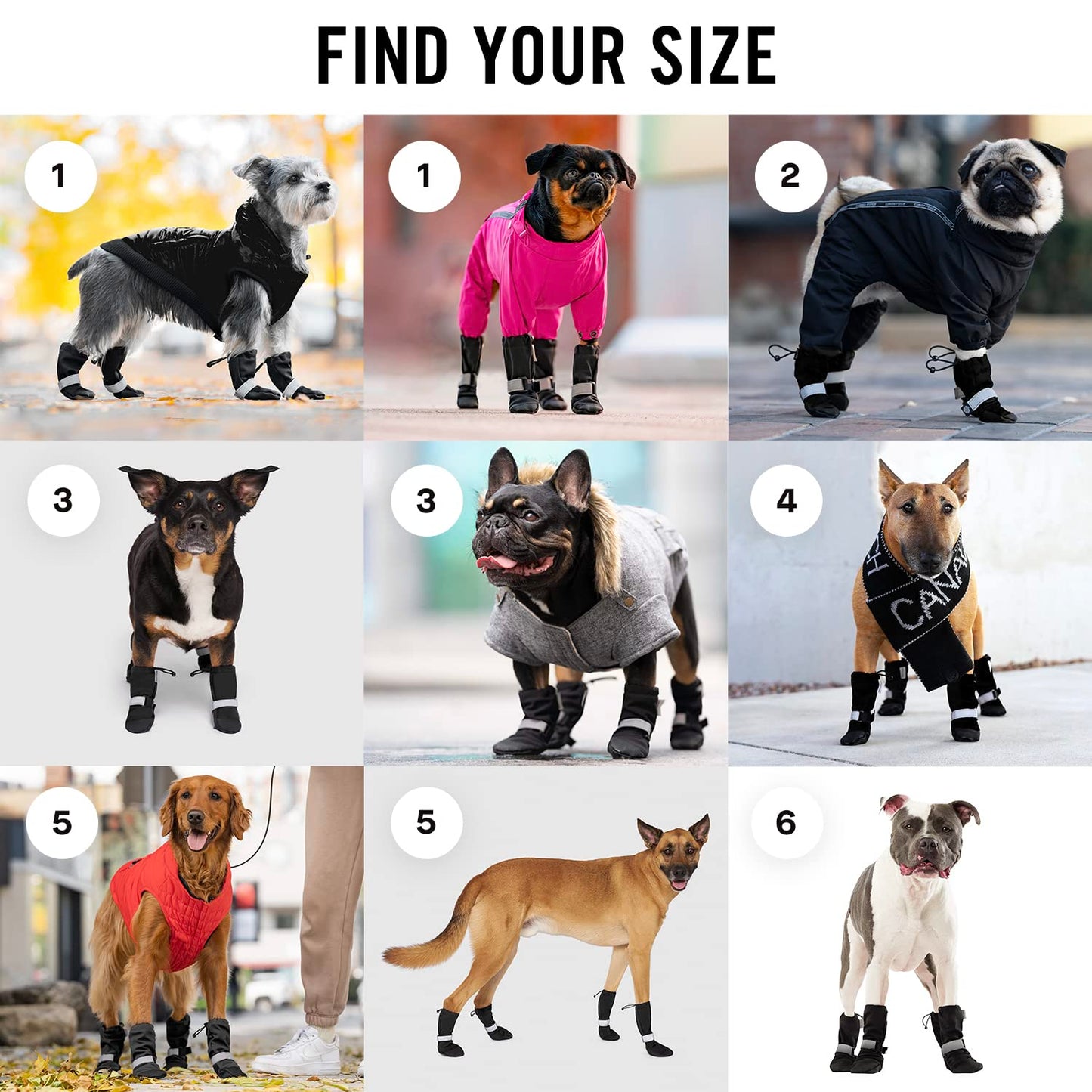 Canada Pooch Dog Winter Boots - Paw Protection, Anti-Slip Dog Shoes with Reflective Velcro Strap, Easy On for Small Dogs - Black, Size 2