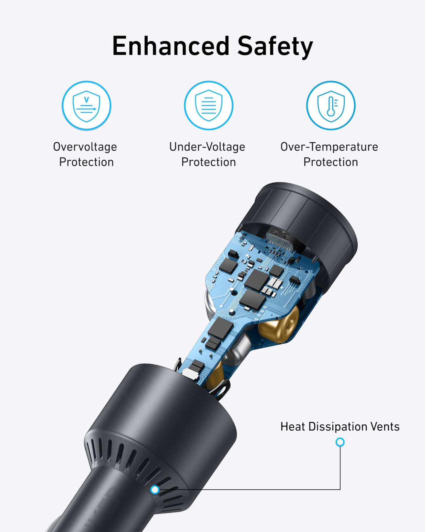Anker USB-C Car Charger, 167.5W Max 3-Port Ultra-Compact Type-C Fast Car Charger, for MacBook Pro/Air, iPhone 15/14 / 13 Series, Samsung S24 / S23, iPad Pro, AirPods