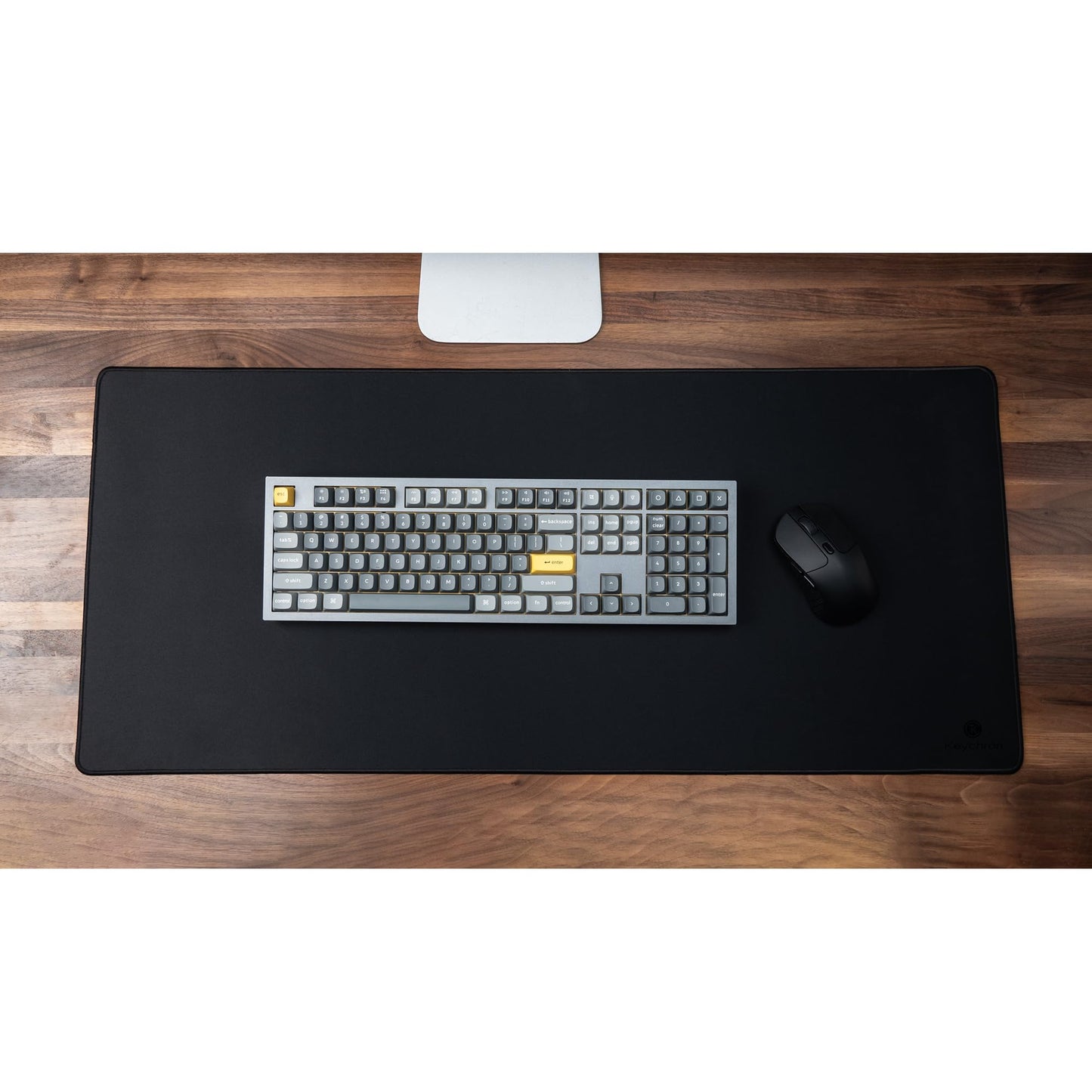 Keychron XL Gaming Mouse Pad Desk Mat, 35.4" × 15.7", Soft Micro-Weave Surface, Non-Slip Rubber Base, Anti-Fray Stitched Edges, Extended Large Mousepad for Gaming & Office – Black