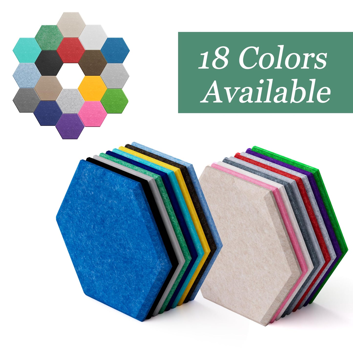 Hexagonal Acoustic Panels-12 Pack High-Density Sound Absorbing Panels 12"X10"X0.4" for Enhanced Noise Reduction, DIY Design, Idea for Studios, Offices, and Home Theaters(Viking Blue)