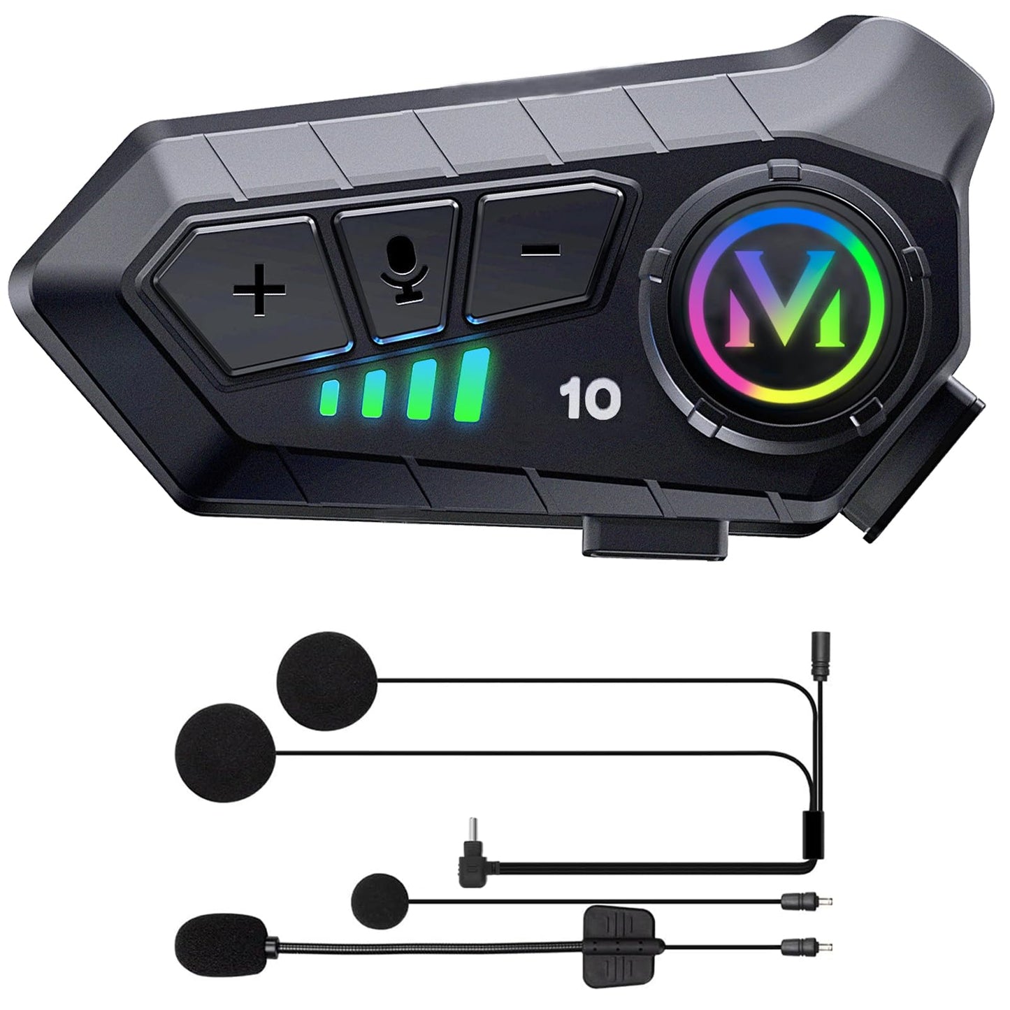 Motorcycle Helmet Speakers - Super Long Battery Life, Helmet Headphones Single Use Headset with Soft/Hard Mic,IPX6 Automatic Answer/Music Control/Intelligent Noise/Wake up Siri - Y-M10
